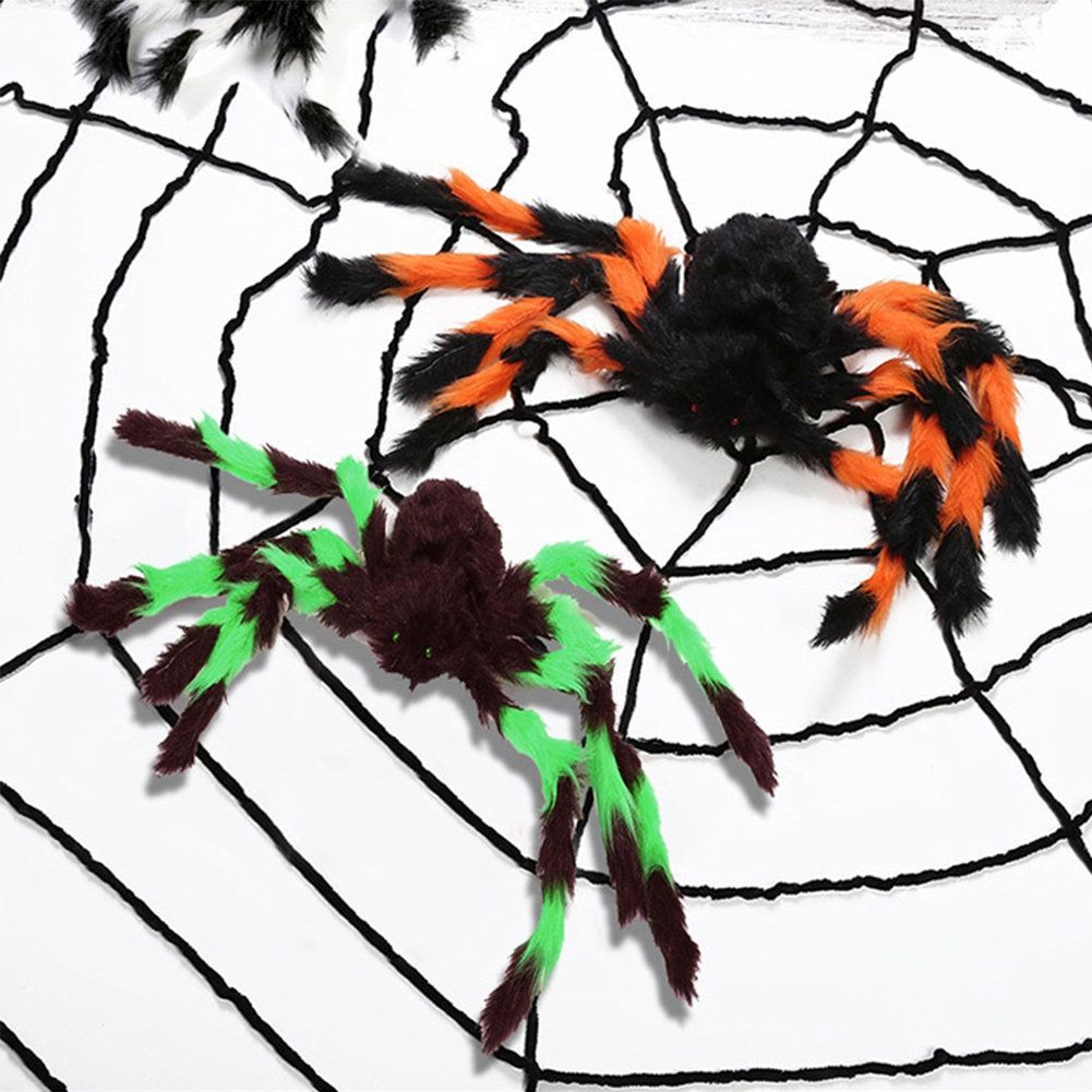 Halloween Spider Web Decoration  98 Ft Black Stretchable Outdoor Spider Web 0