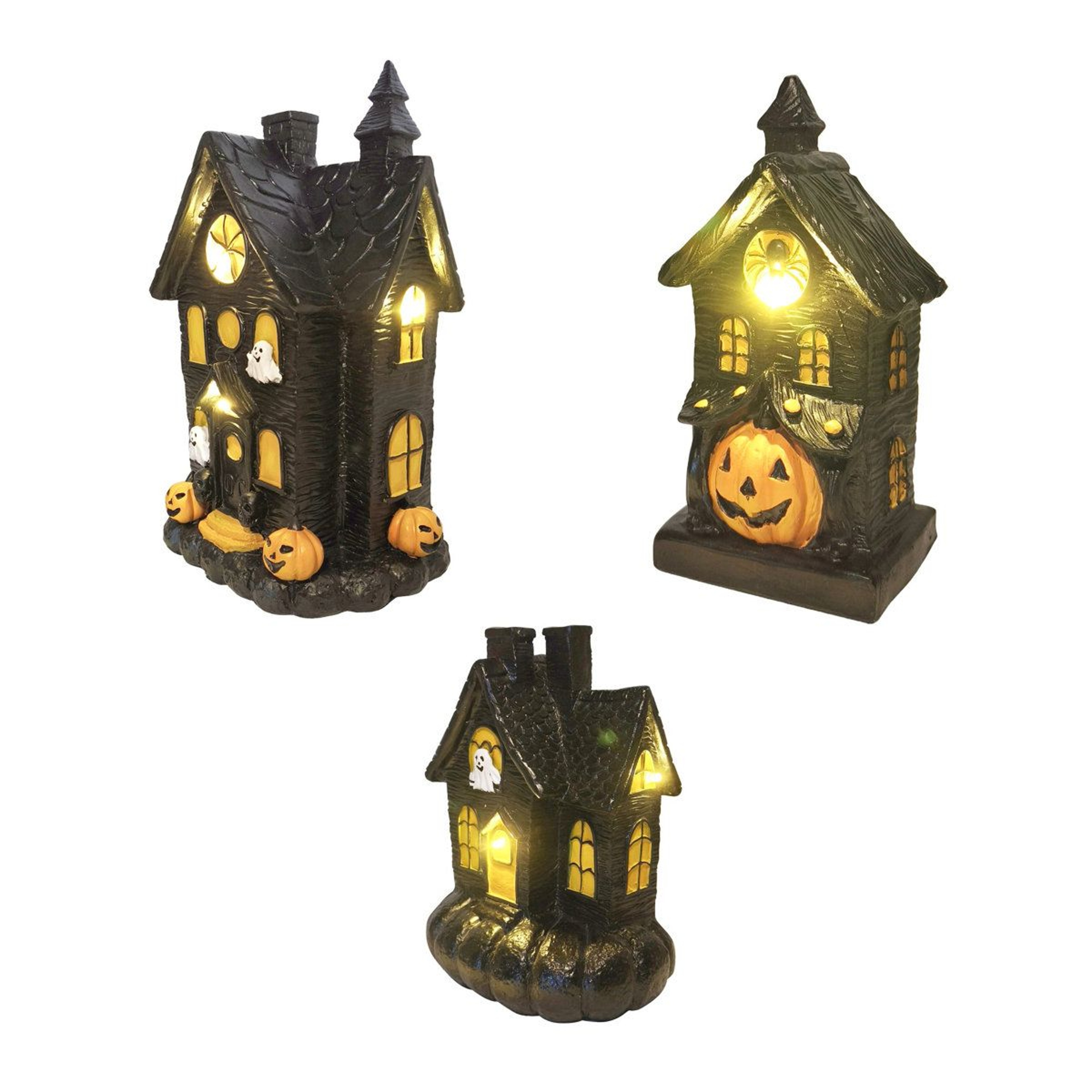 3Piece LED Lighted Haunted House Set For Halloween Decorations 0