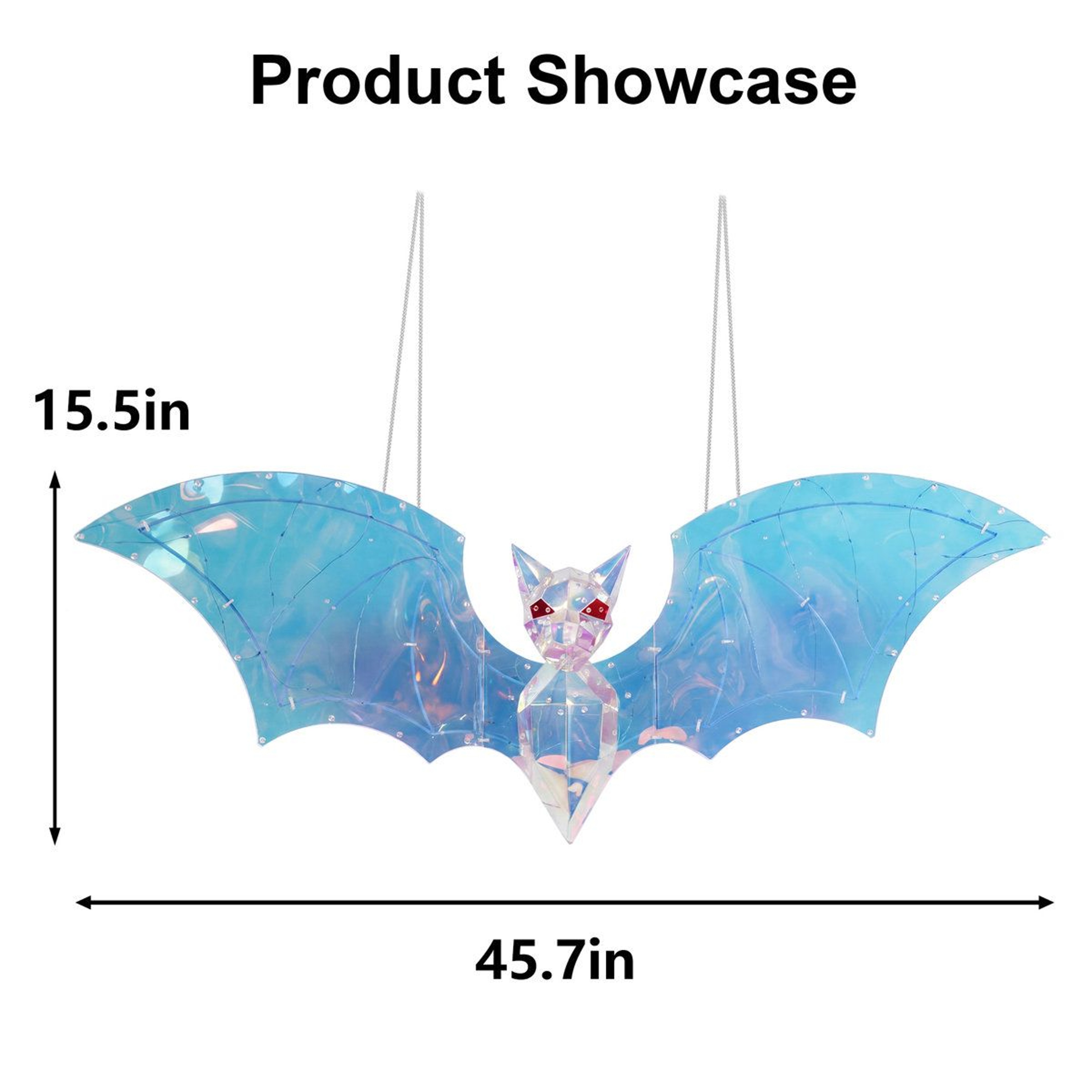 Hanging LED Halloween Bat Decoration With Iridescent Multicolor Glow 2