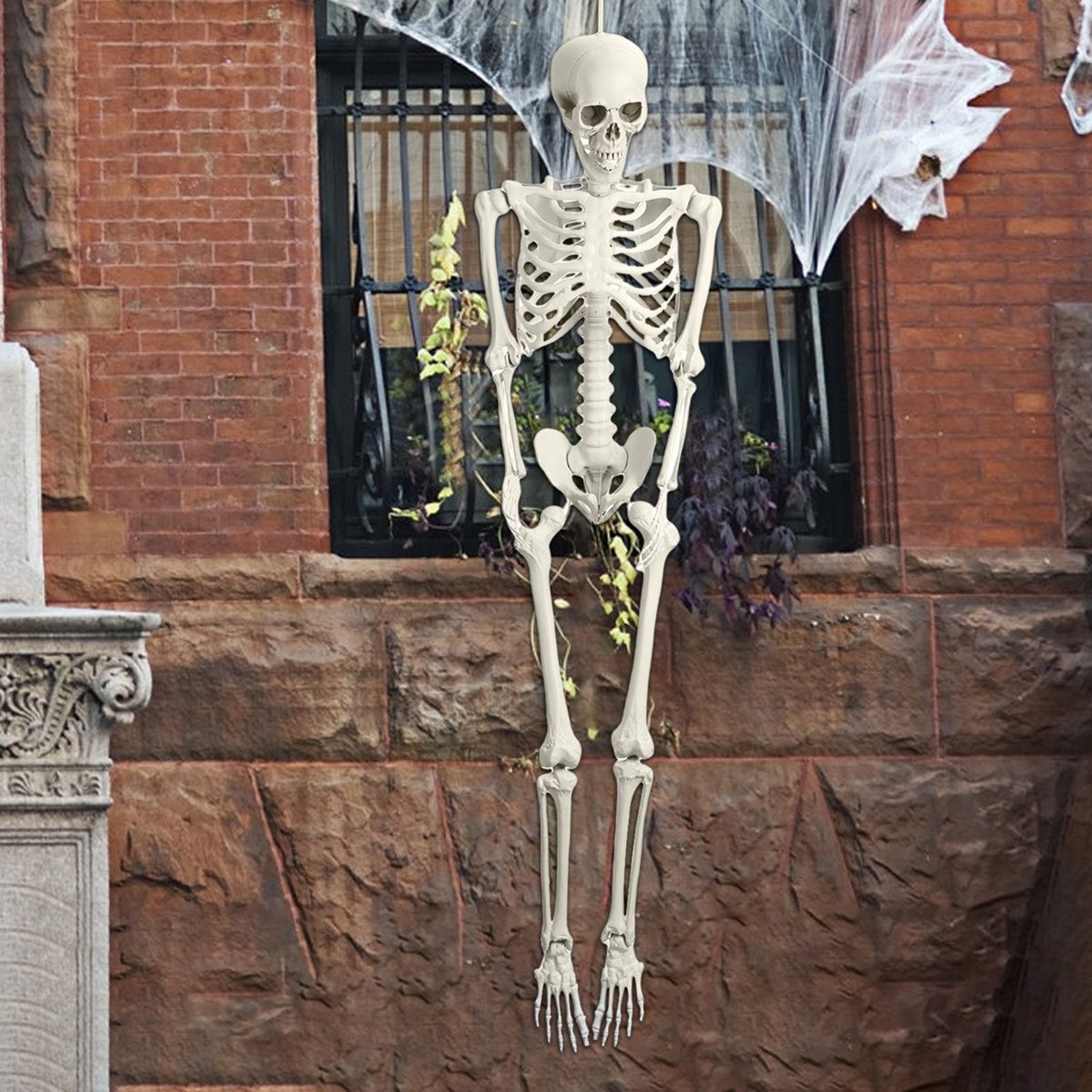 54 FT Life Size Poseable Halloween Skeleton Prop With Movable Joints 3