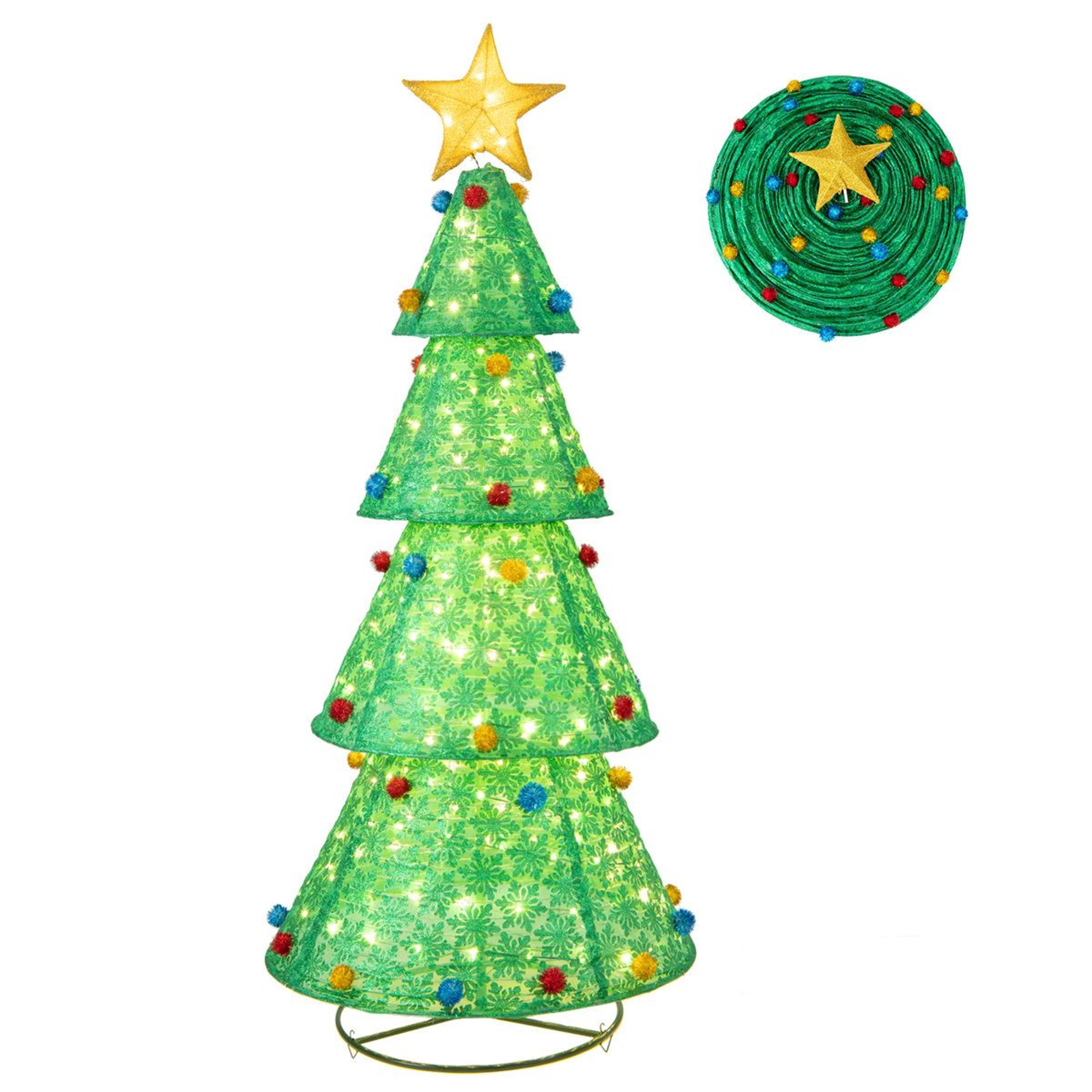 65 FT Lighted PopUp Christmas Tree With 200 Warm White LED Lights 4