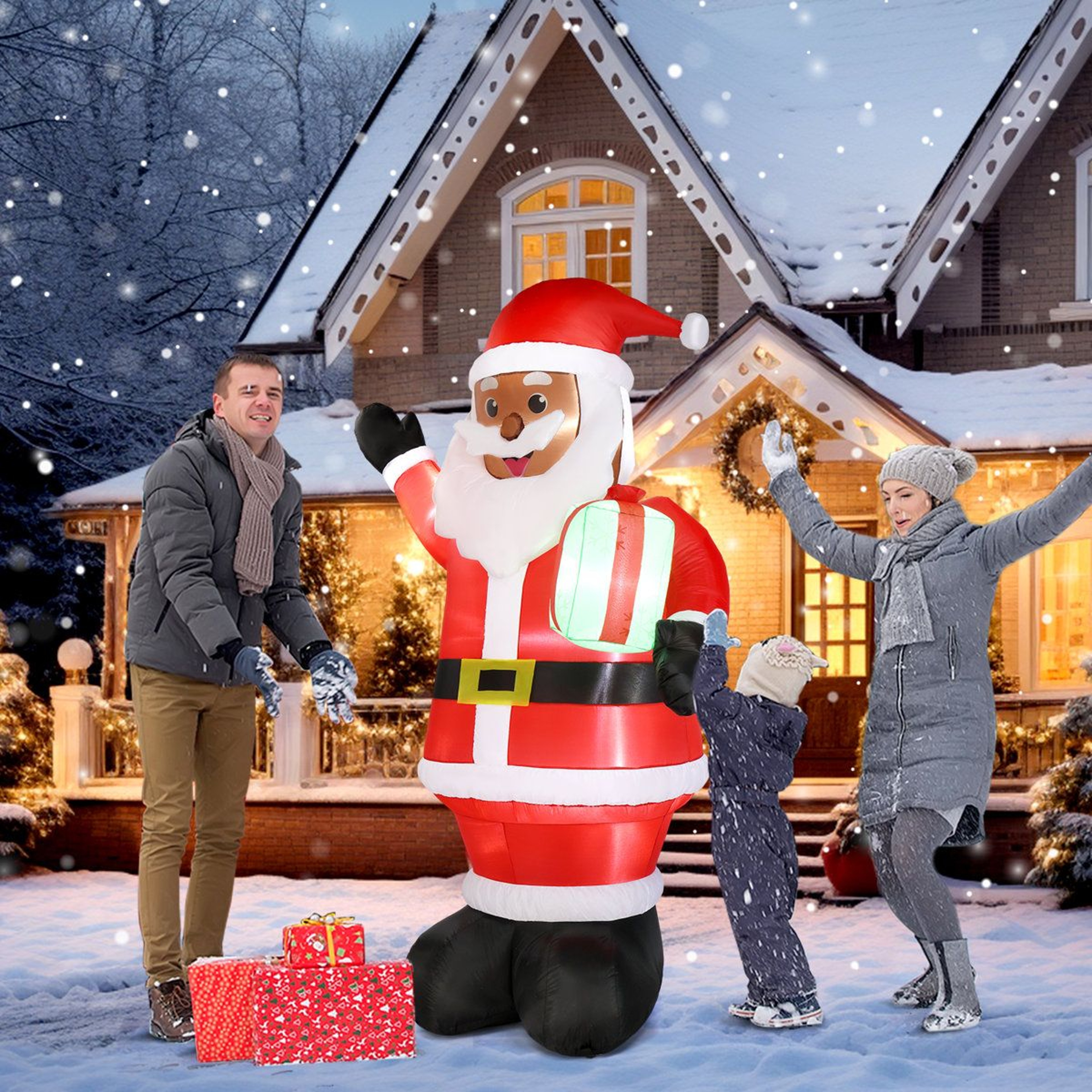 LED Lighted Santa Claus Christmas Inflatable Outdoor Yard Decoration 4
