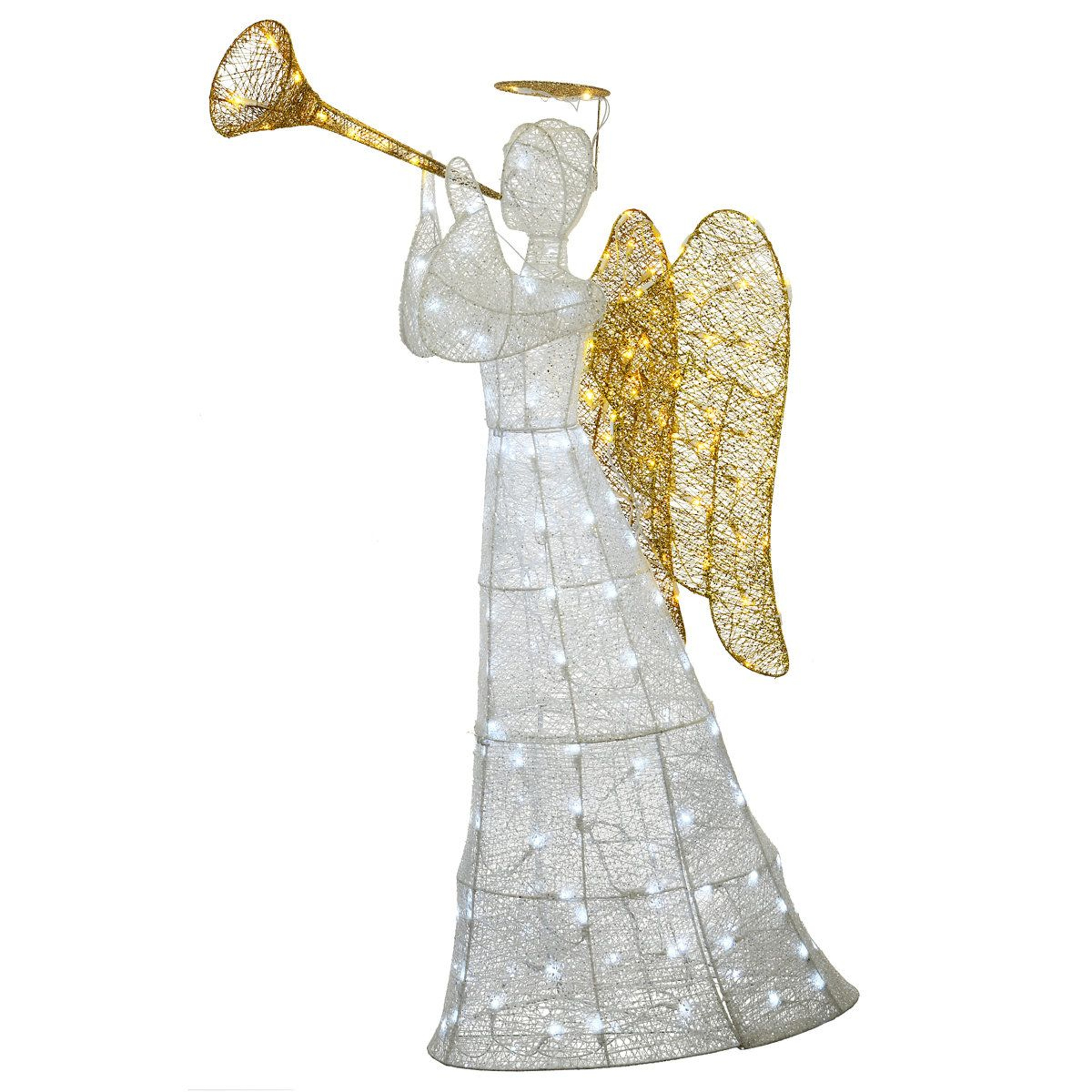 60Inch Lighted Christmas Angel Outdoor Decoration With 210 Warm White LED Lights 0