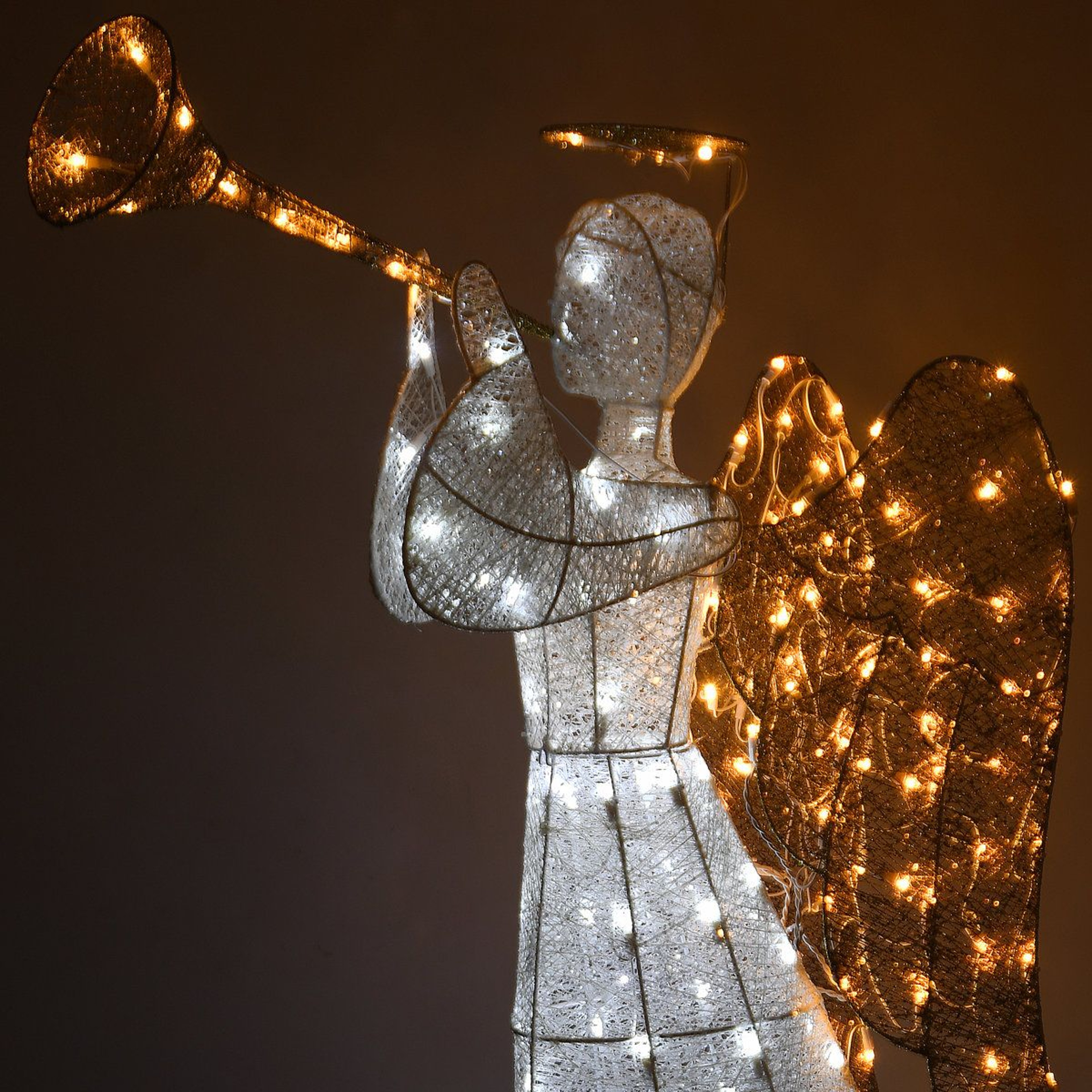 60Inch Lighted Christmas Angel Outdoor Decoration With 210 Warm White LED Lights 4