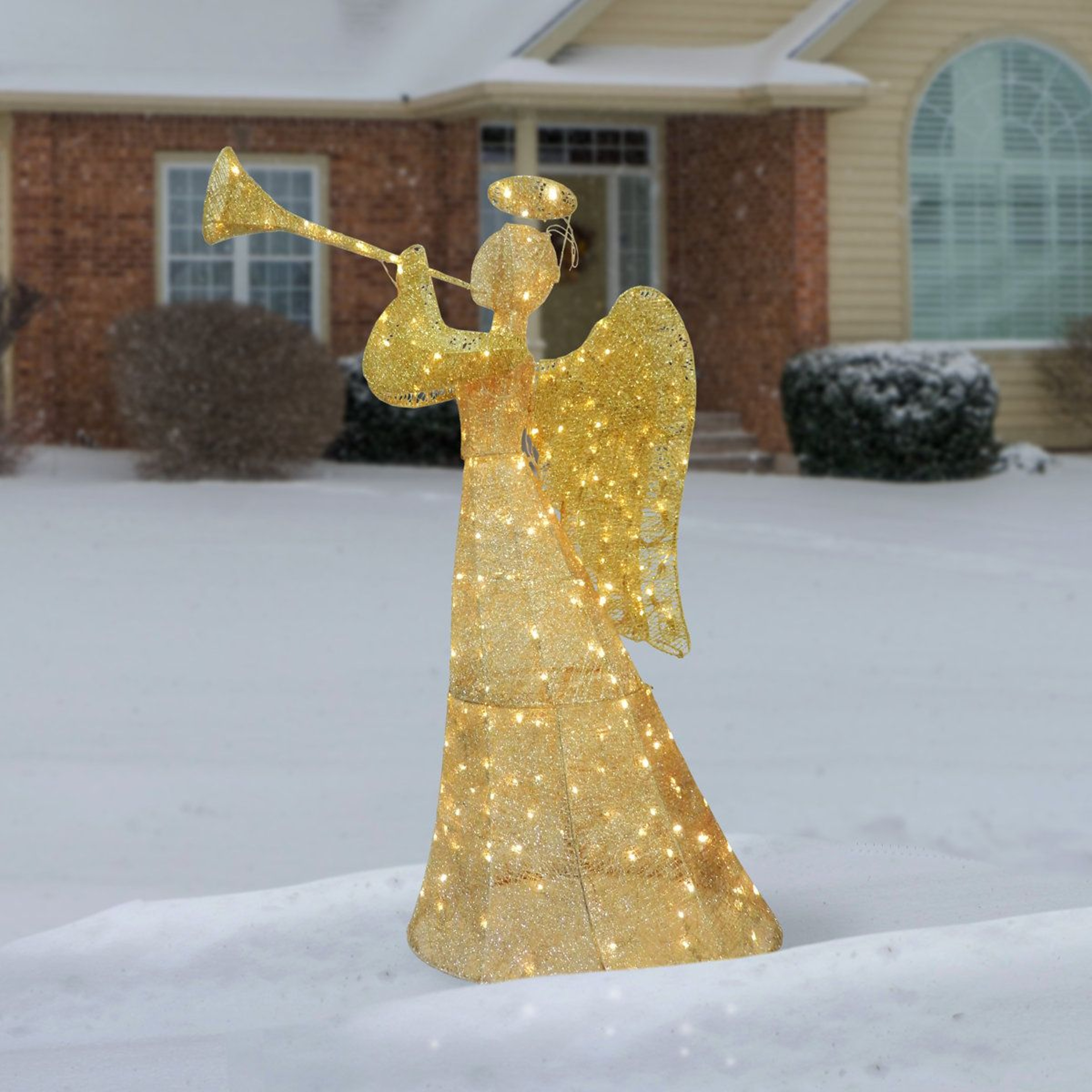 60 Inch Lighted Christmas Angel Decoration With 210 White LED Lights 3