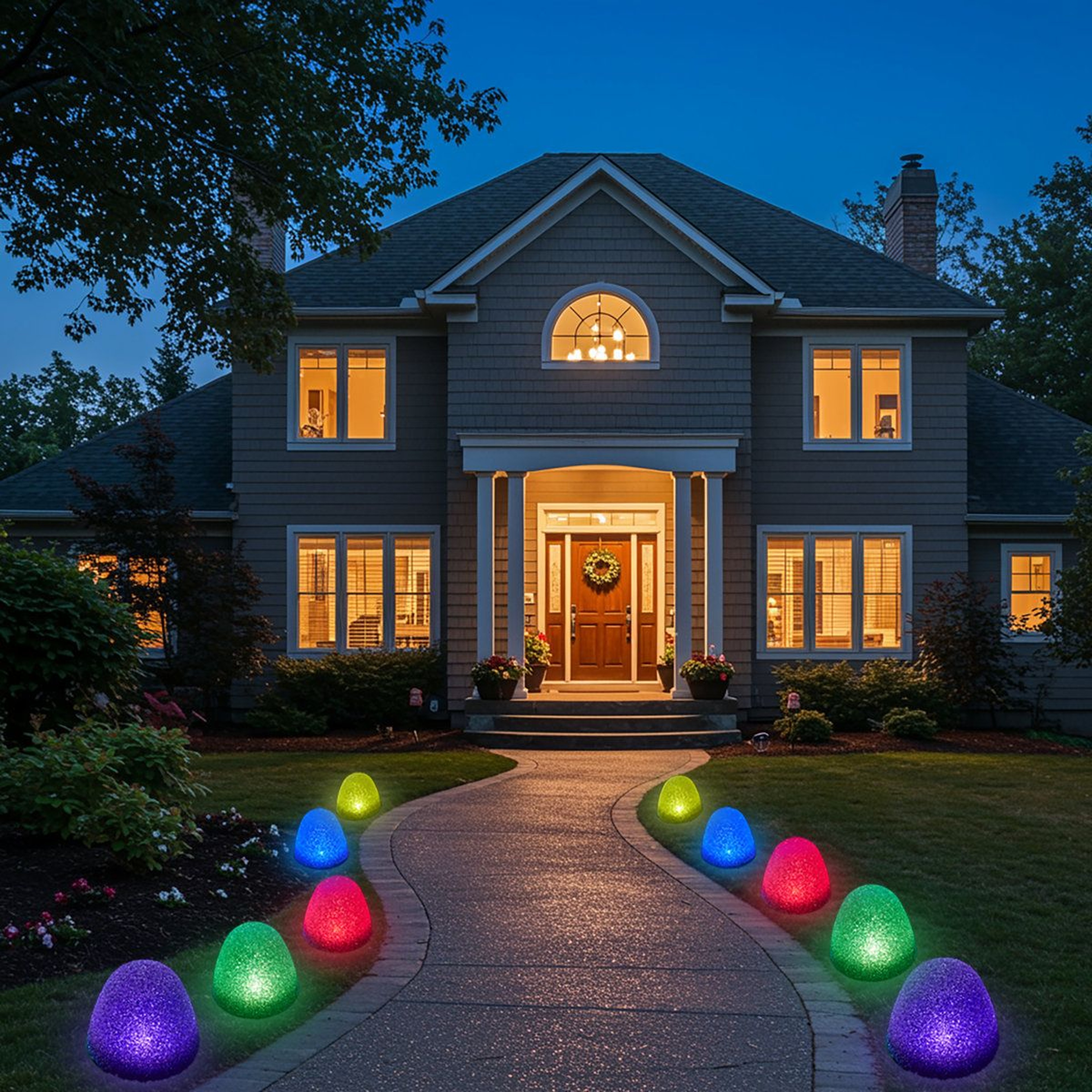 10Piece LED Gumdrop Christmas Pathway Lights Set With 8Inch Multicolor Decorations 2