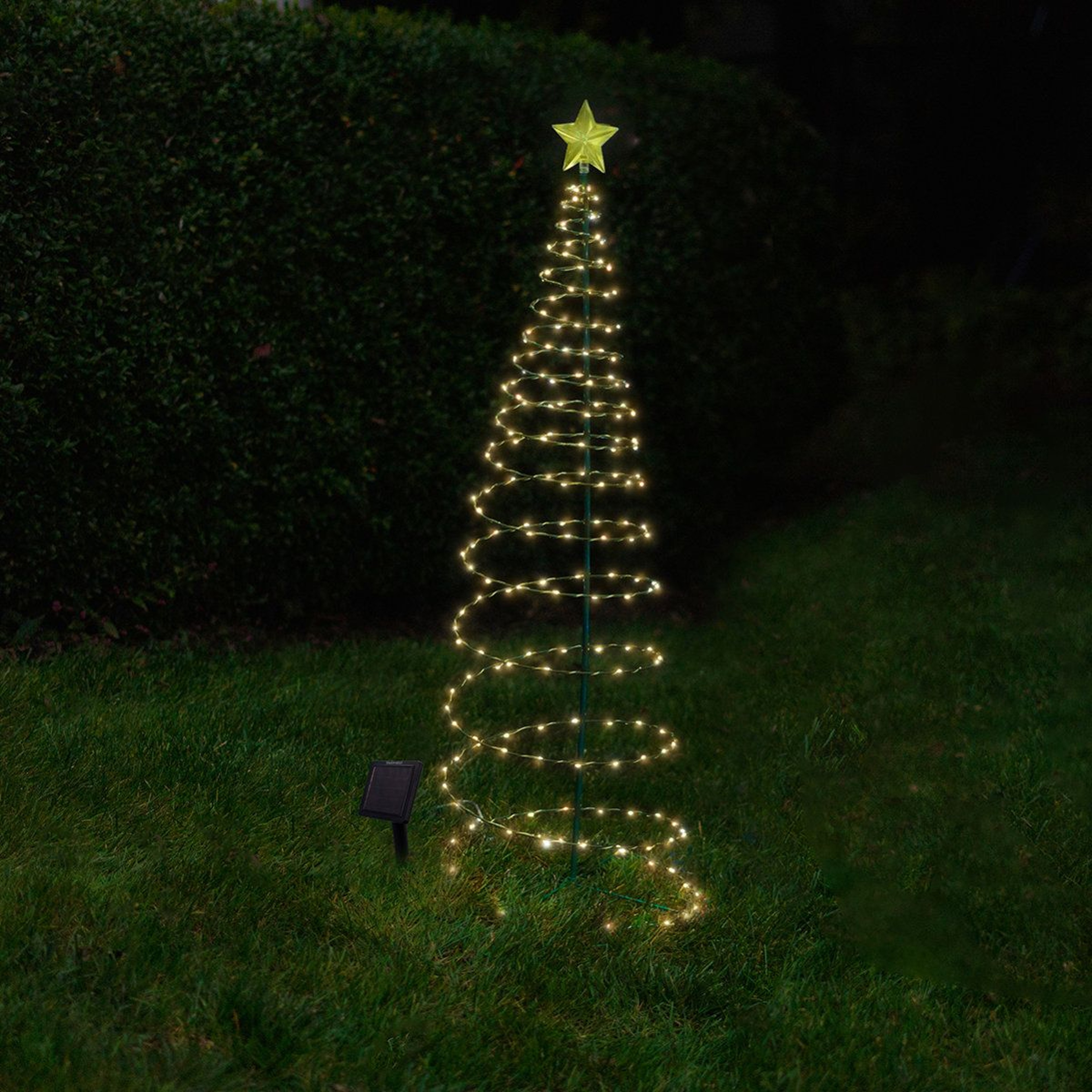 Outdoor Solar LED Spiral Christmas Tree With 100 Lights And Star Topper 1