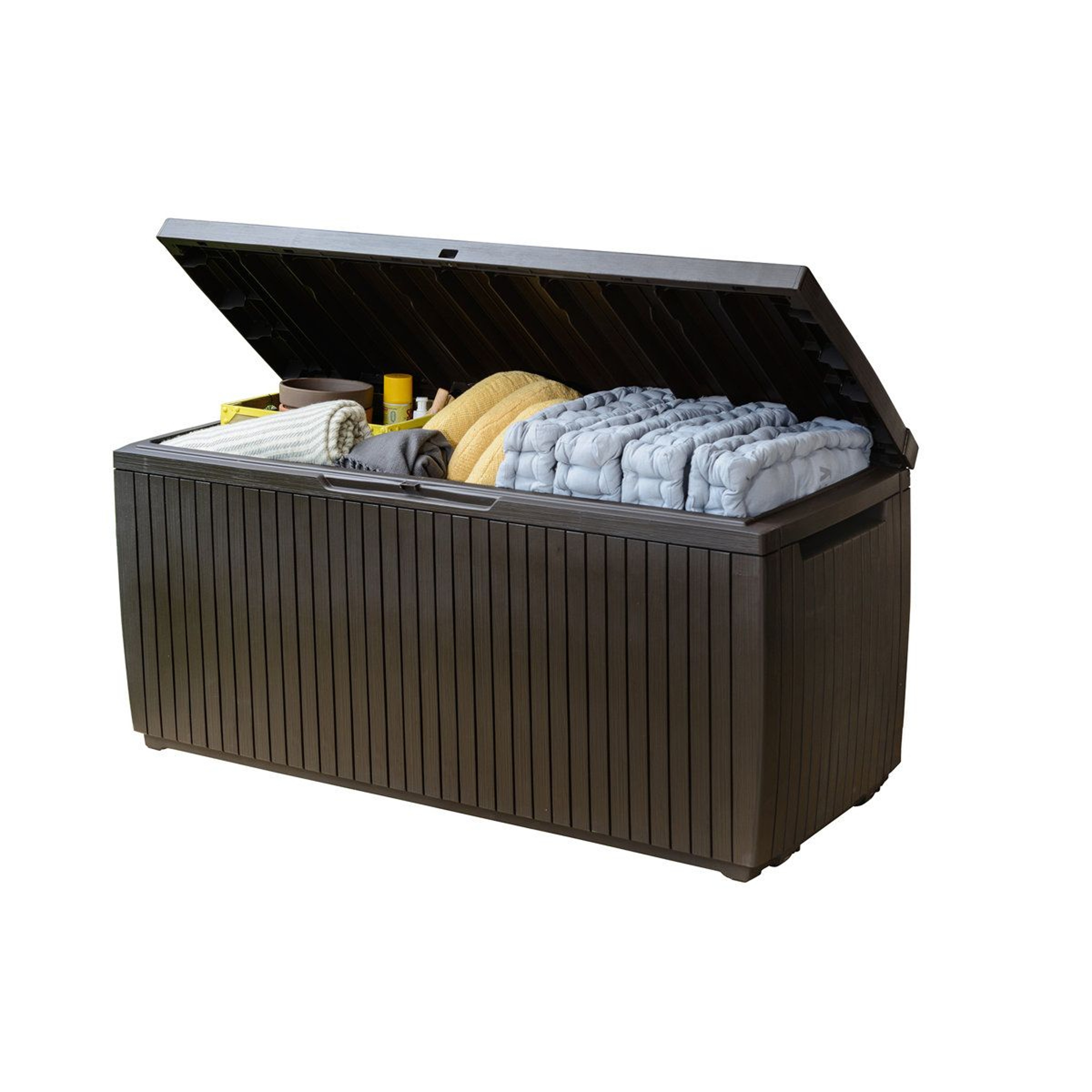 80 Gallon Outdoor Storage Deck Box With Lockable Lid And WeatherResistant Resin 9