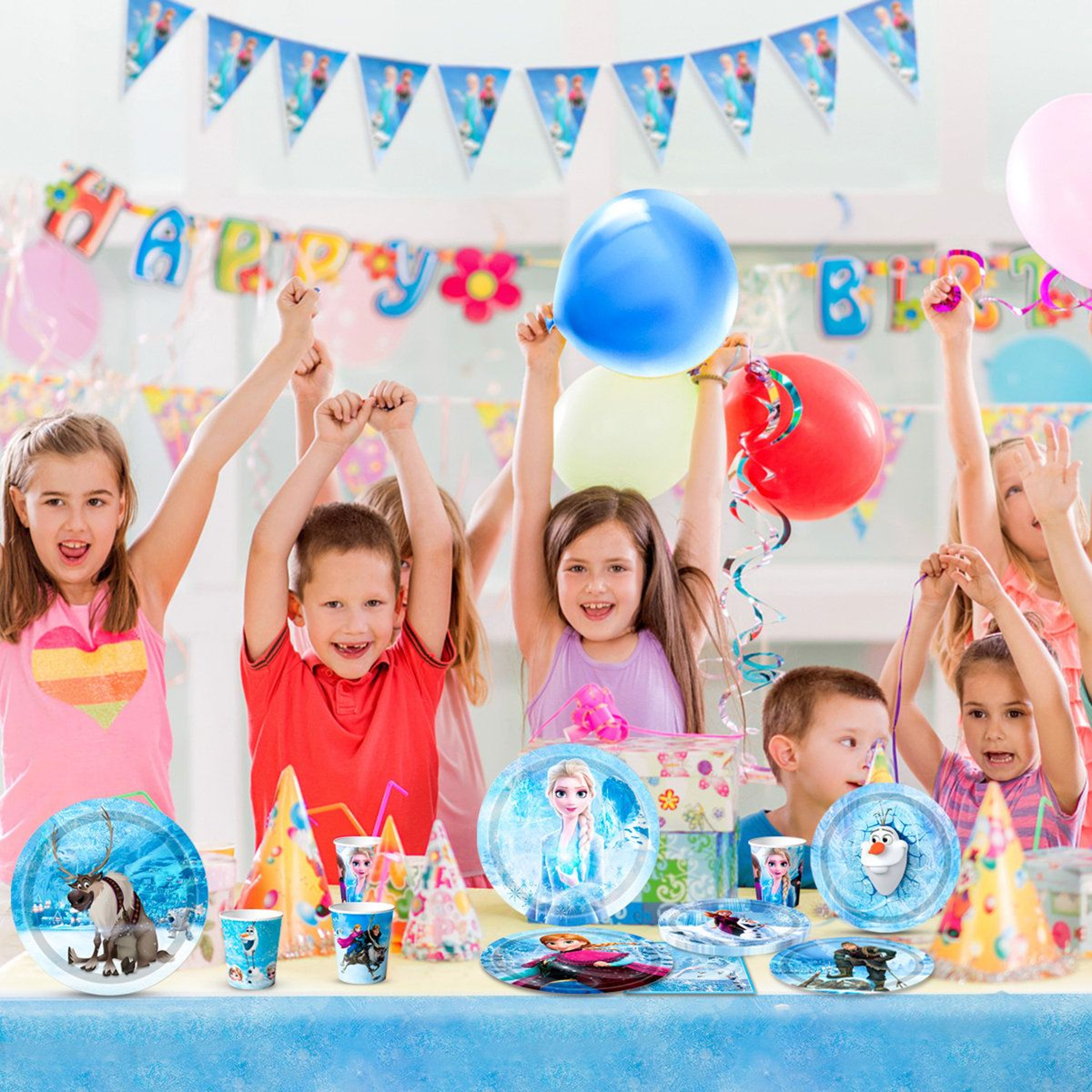 Frozen Birthday Party Tableware Set  120Piece Plates Cups And Napkins 2