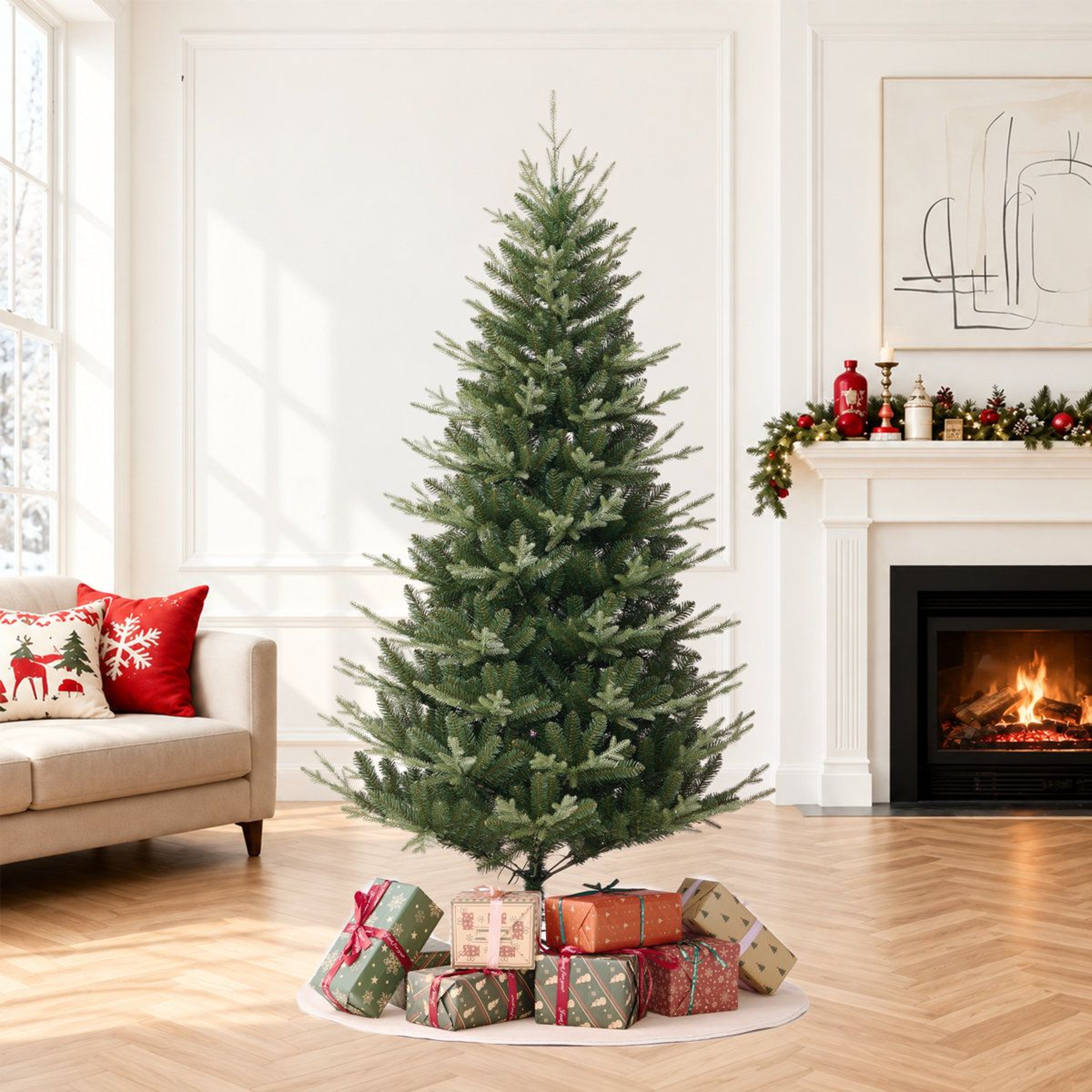 7 Ft PreLit Artificial Christmas Tree With 420 DualColor LED Lights And 949 Branch Tips 4