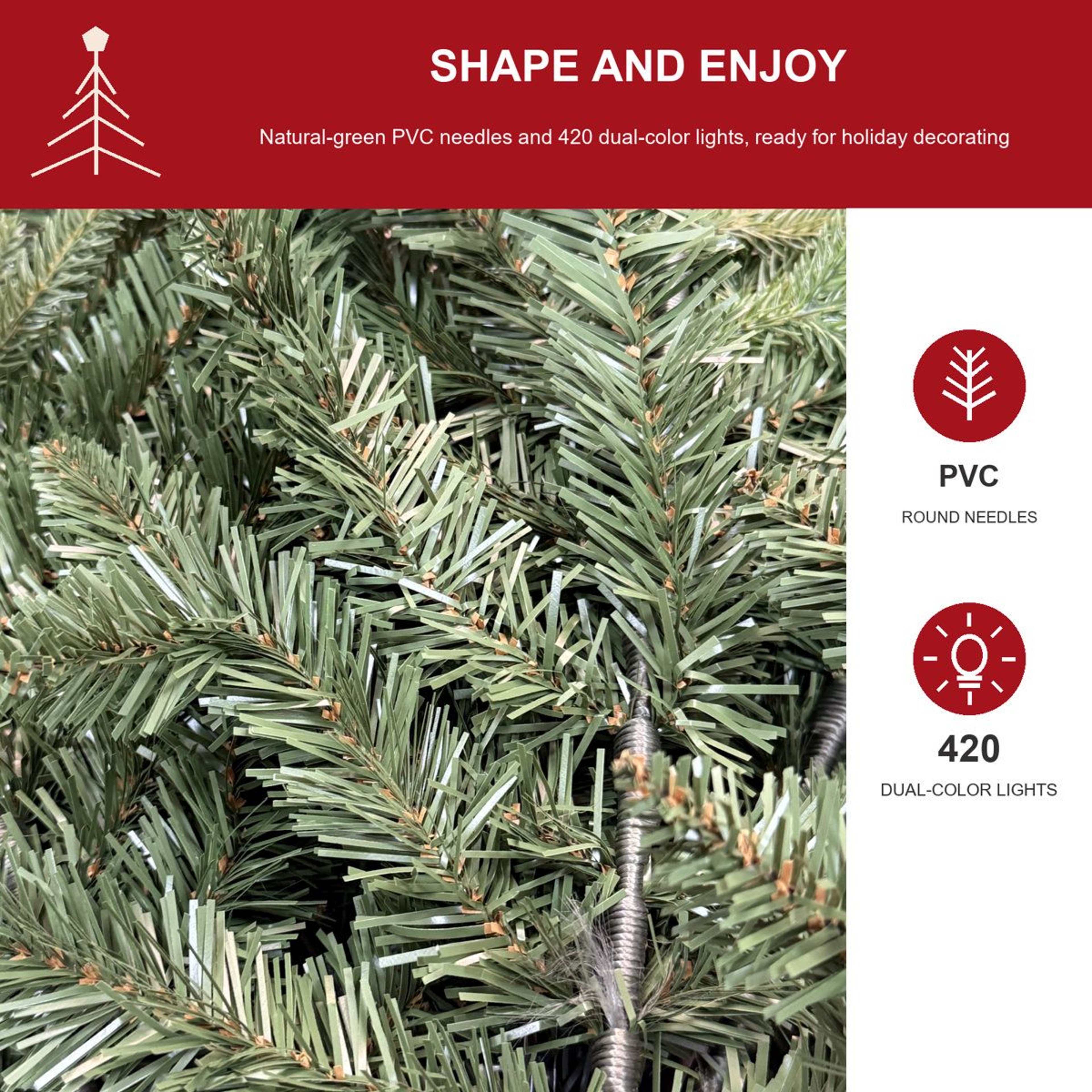 75 Ft PreLit Artificial Christmas Tree With 420 DualColor LED Lights 1