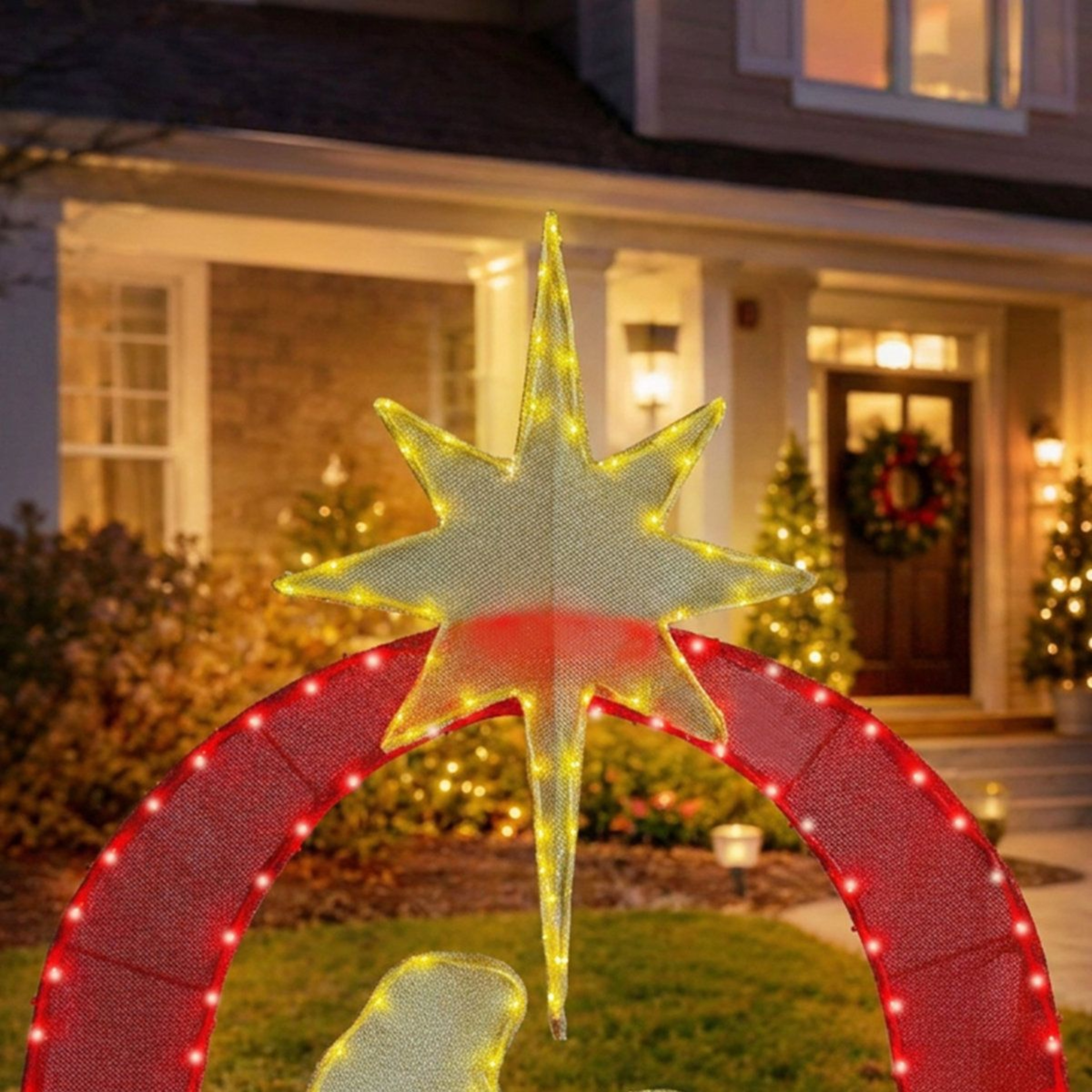 49Inch Outdoor Lighted JOY Christmas Sign With Nativity Scene And 350 LED Lights 4