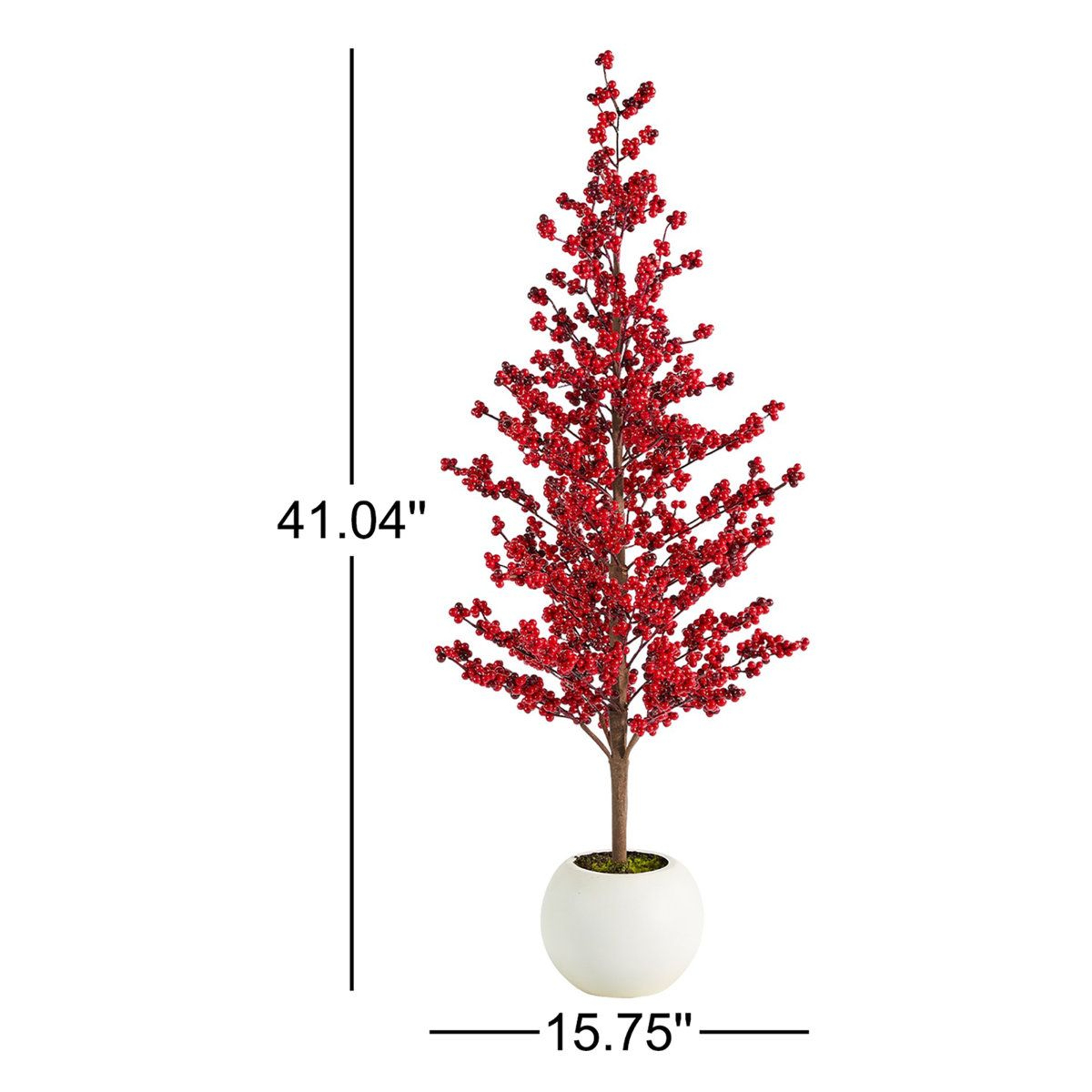 34 Ft Artificial Christmas Porch Trees With Red Berries And White Pots Set Of 2 3