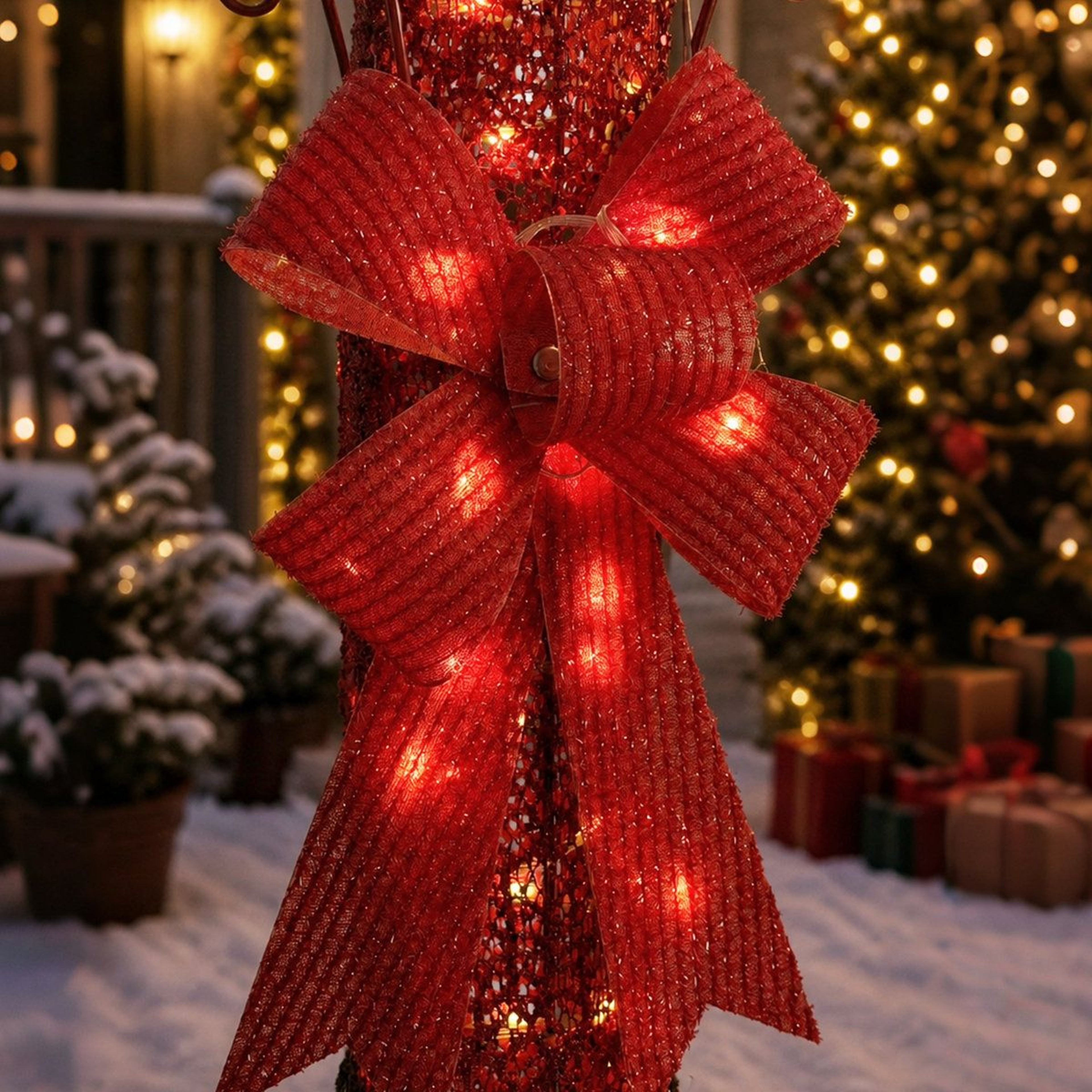 60Inch Outdoor Christmas Lamp Post Decoration With 151 Warm White LED Lights 1