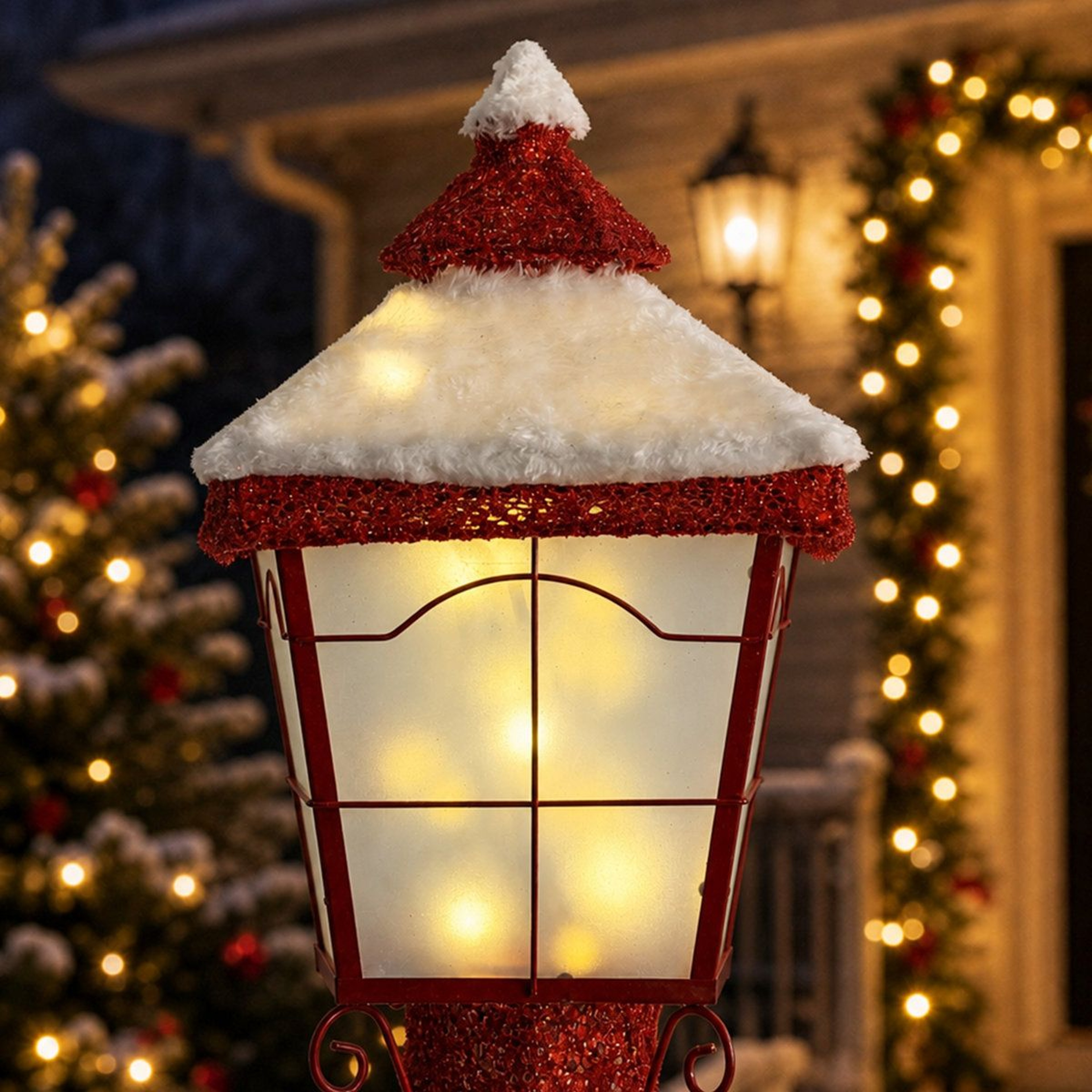 60Inch Outdoor Christmas Lamp Post Decoration With 151 Warm White LED Lights 5
