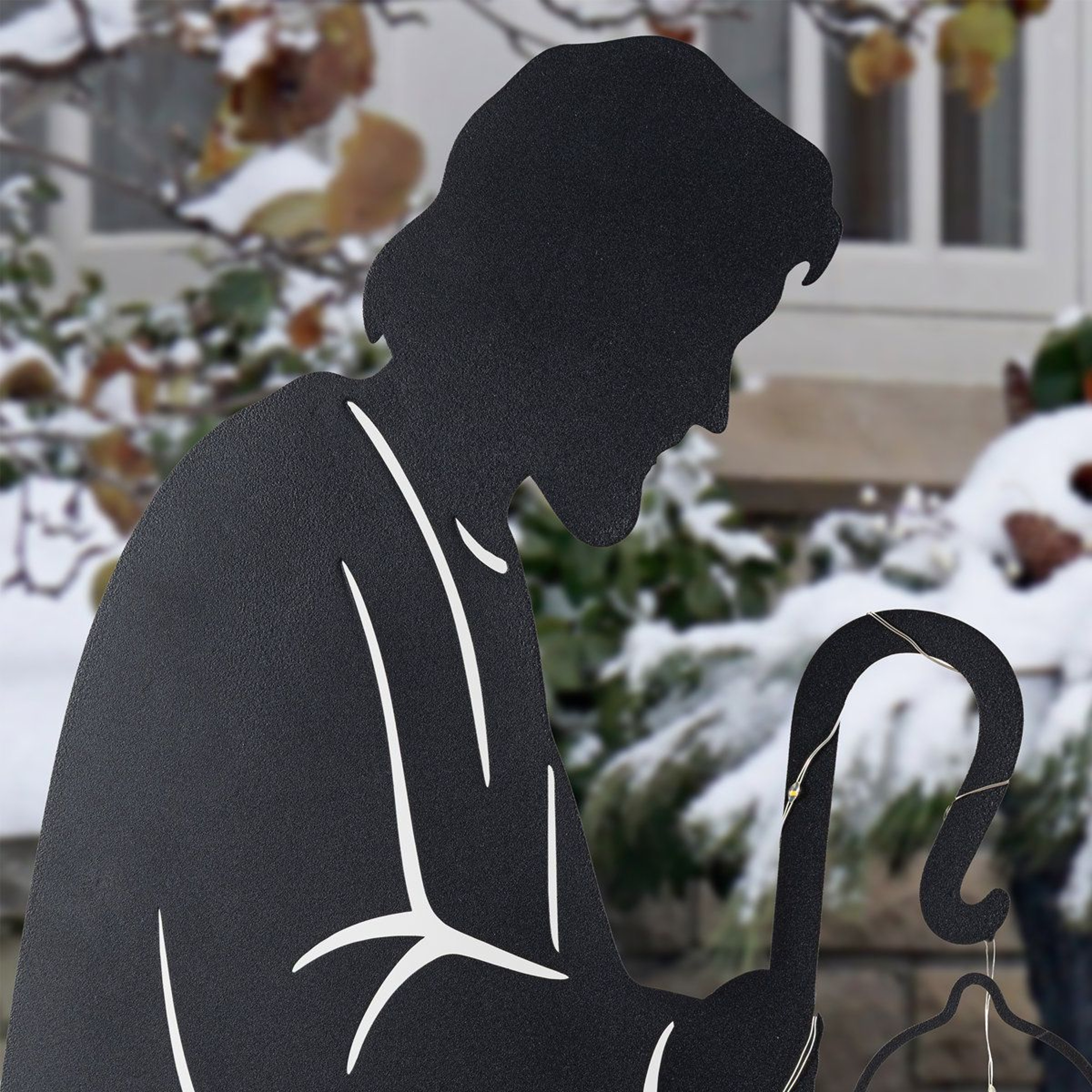 Christmas Nativity Yard Stakes With LED Lantern And Timer  Set Of 3 4