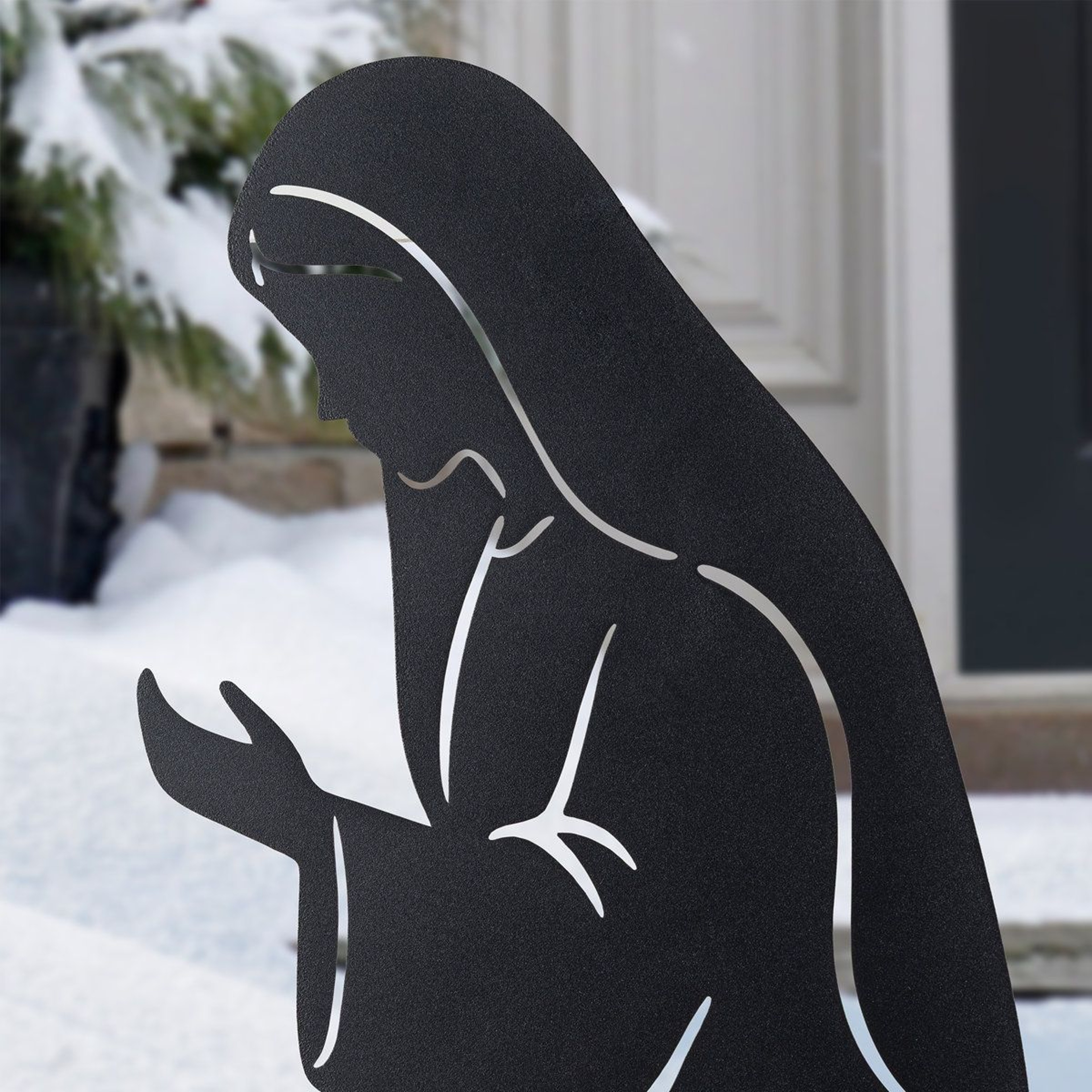 Christmas Nativity Yard Stakes With LED Lantern And Timer  Set Of 3 6