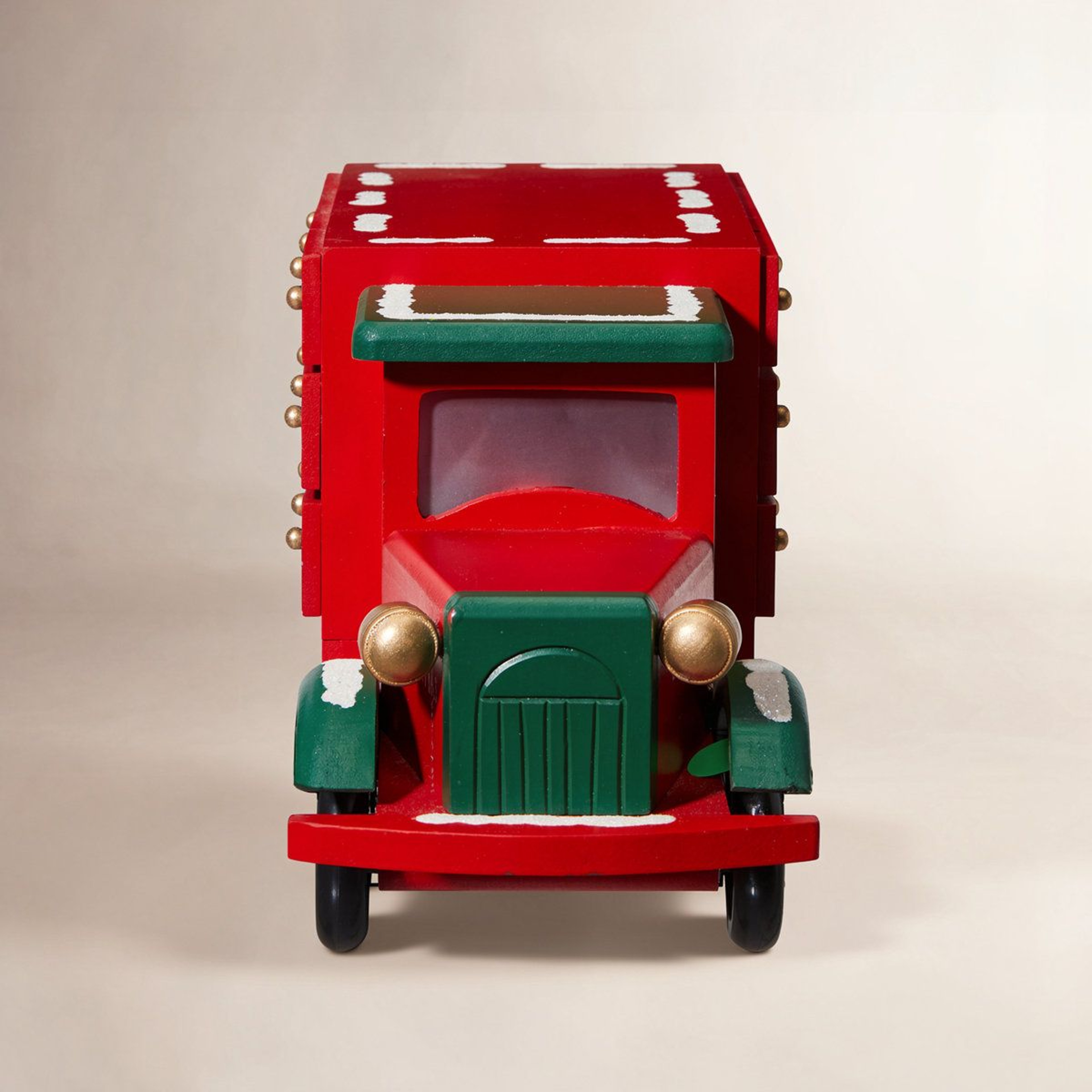 Wooden Christmas Truck Advent Calendar With LED Lights And Countdown Drawers 4