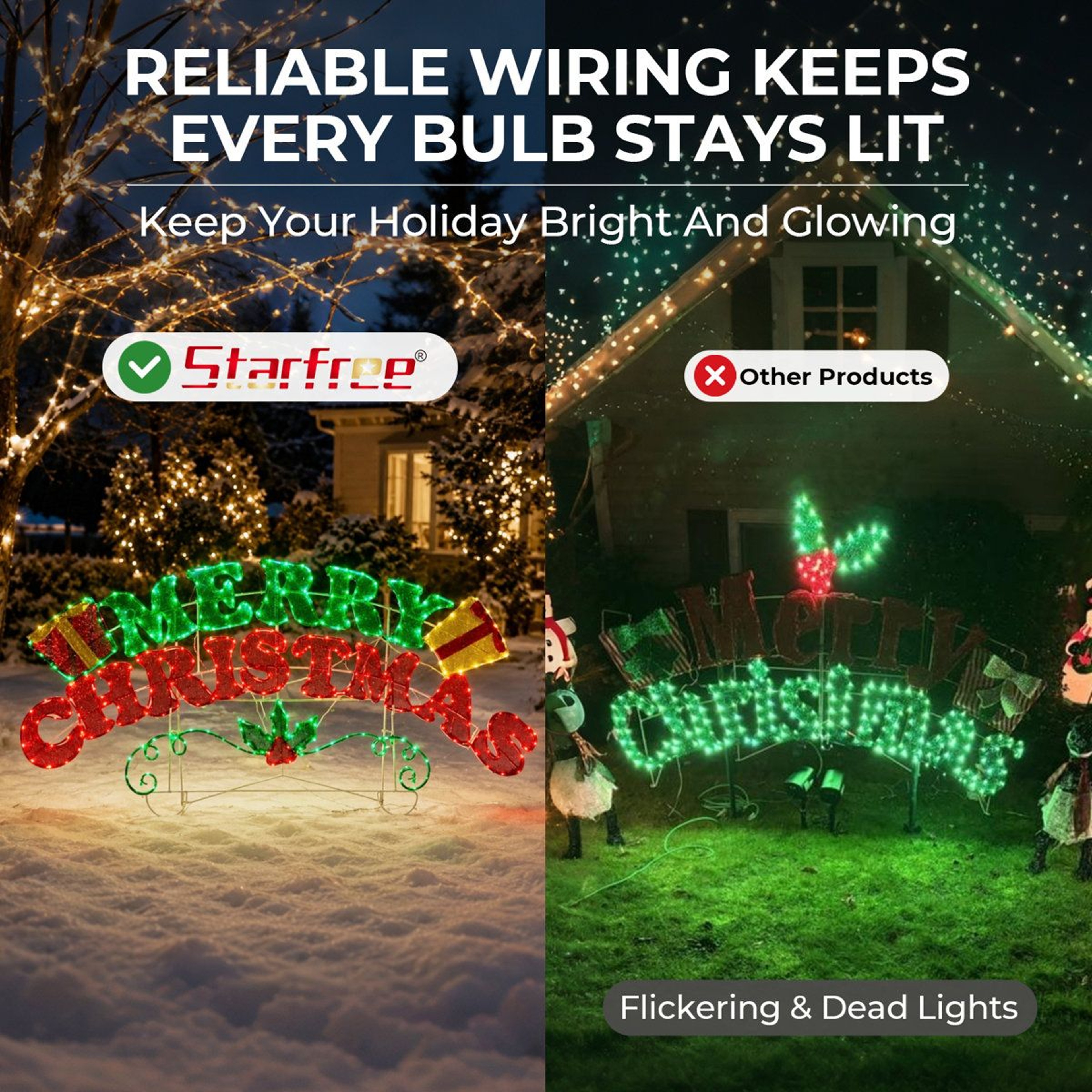 5 Ft Lighted Merry Christmas Sign With 352 LED Lights And 8 Lighting Modes 10