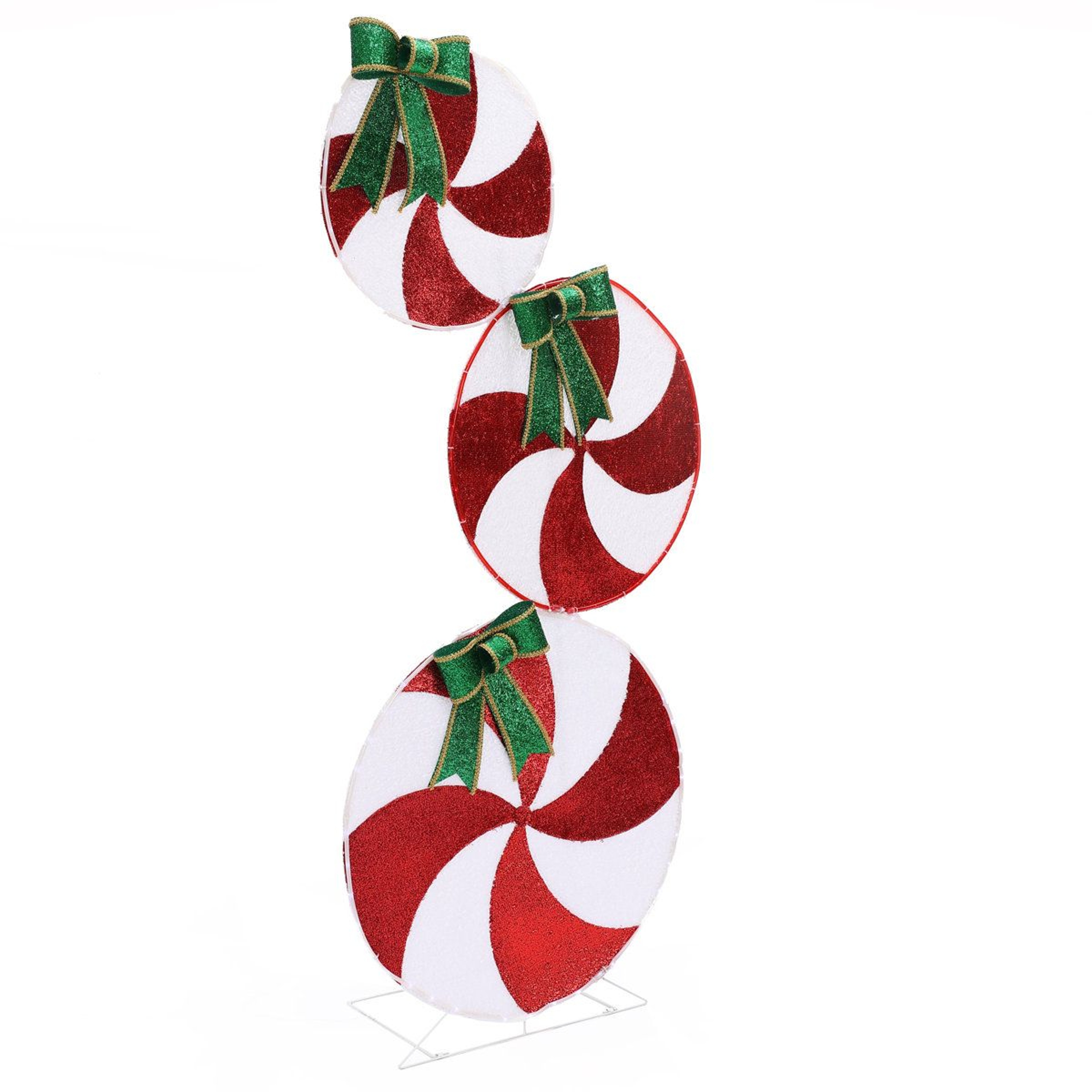 55 Ft Lighted Peppermint Candy Christmas Yard Decoration With LED Lights 10