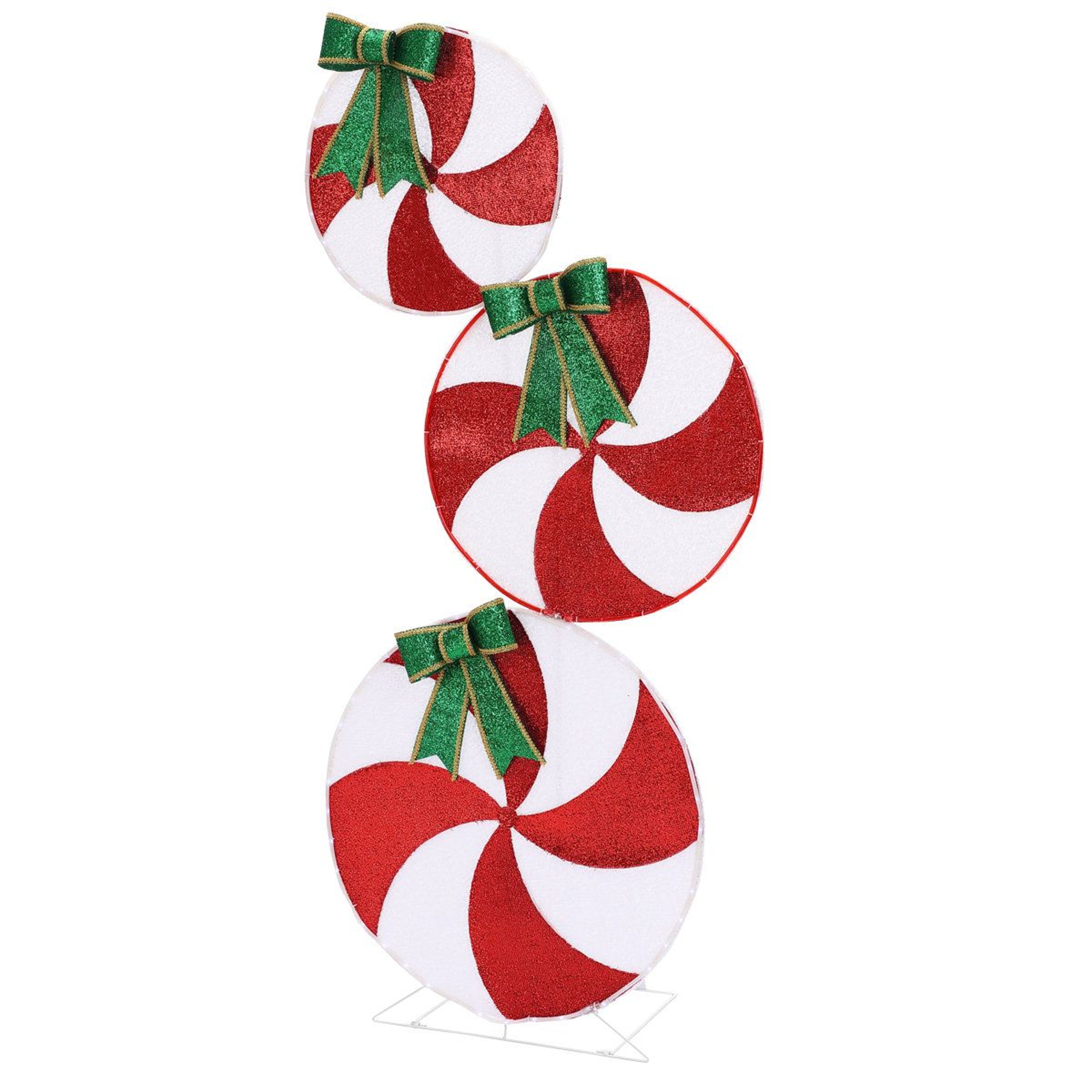 55 Ft Lighted Peppermint Candy Christmas Yard Decoration With LED Lights 9