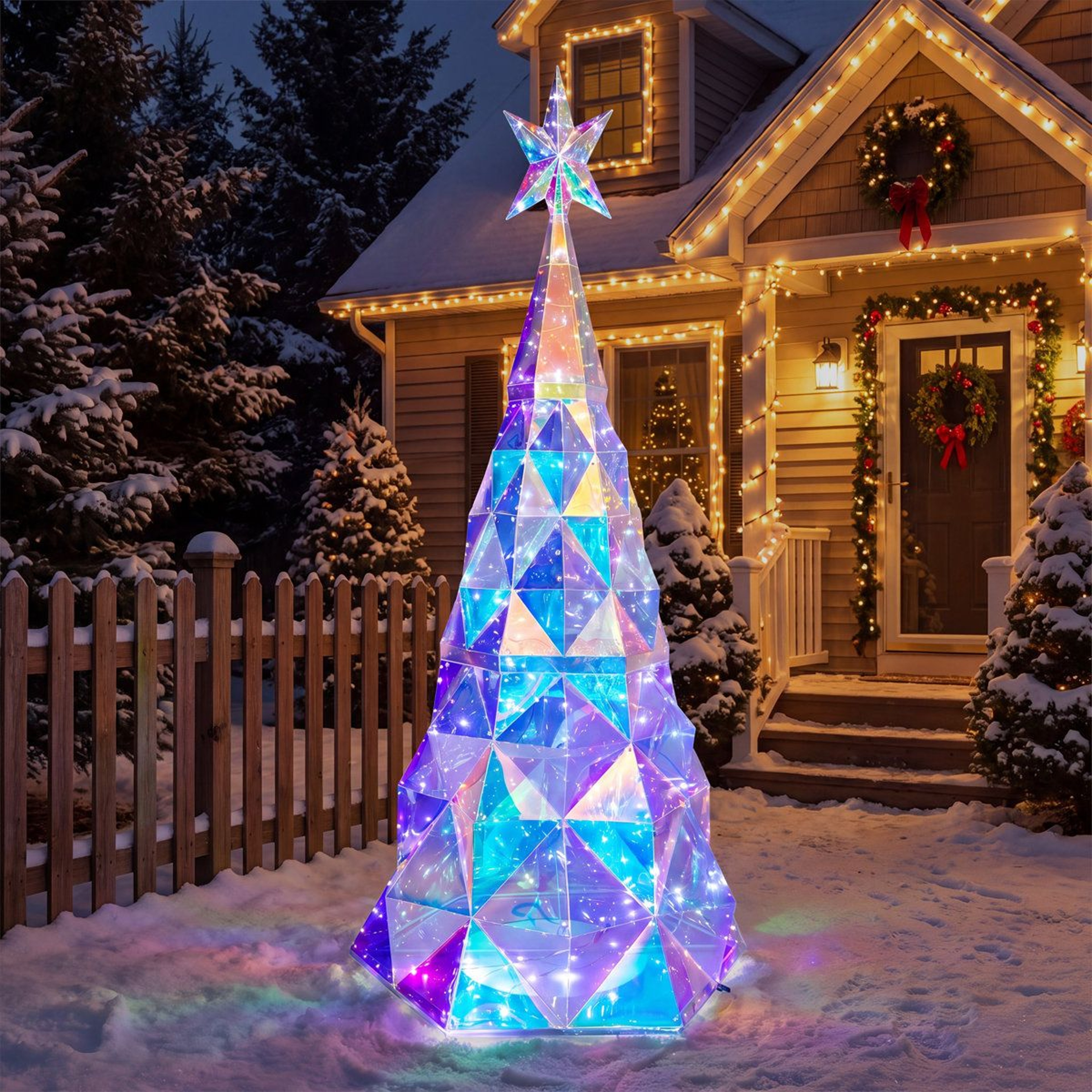 Diamond Christmas Tree With Multicolor LED Lights For Indoor And Outdoor Decor 1
