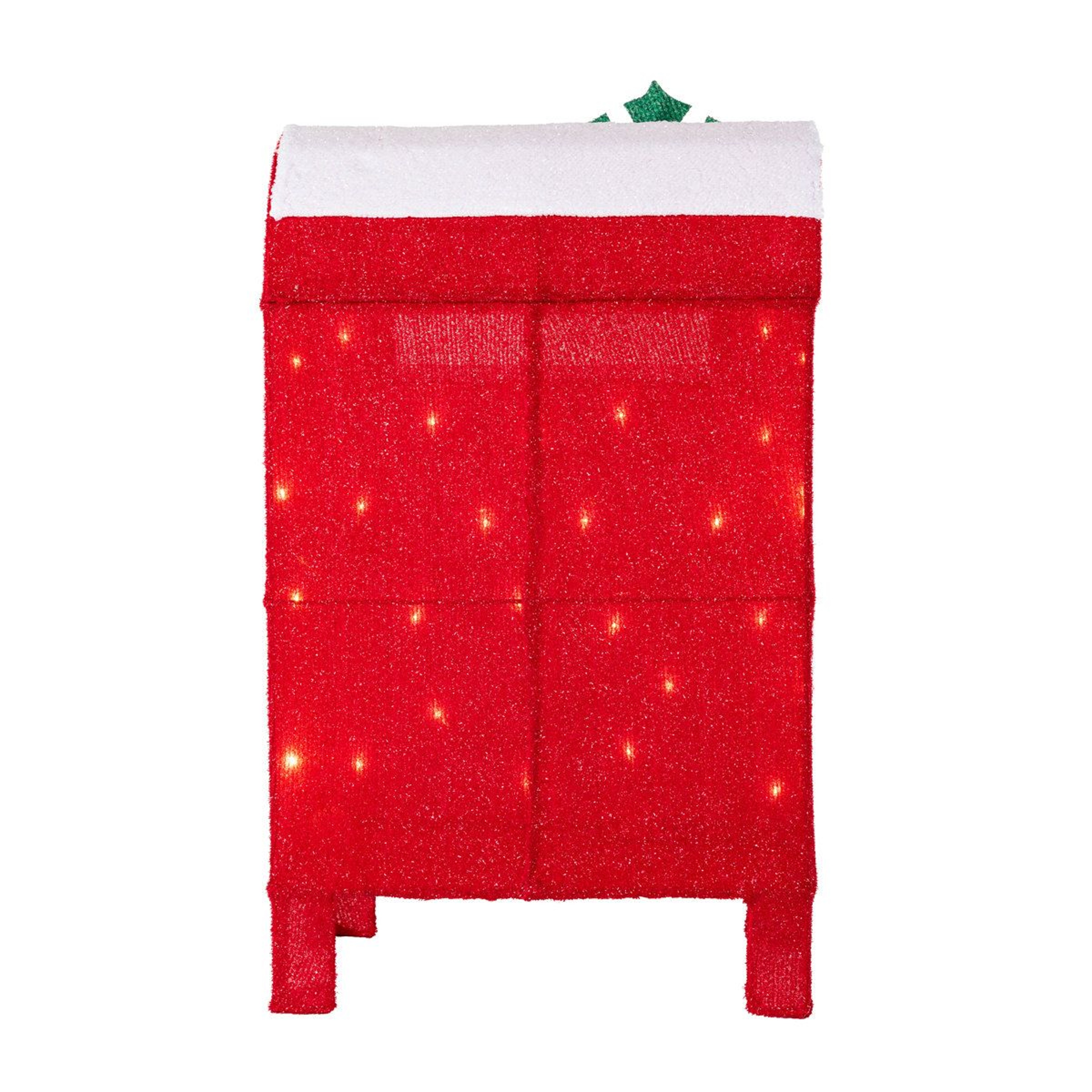 28Inch Lighted Christmas Mailbox Decoration With 30 Warm White LED Lights 16