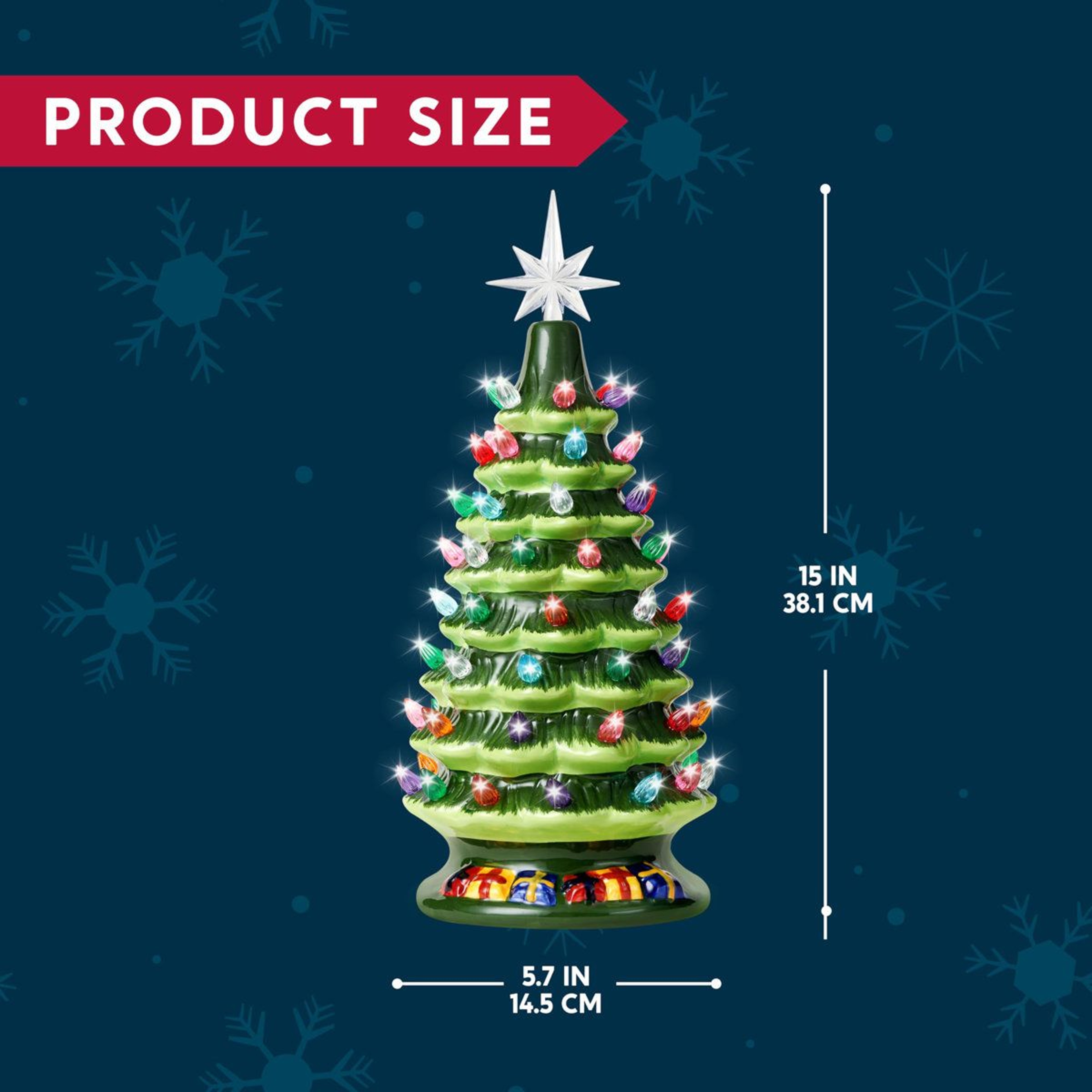 Prelit Ceramic Tabletop Christmas Tree With 70 Multicolor Lights 1