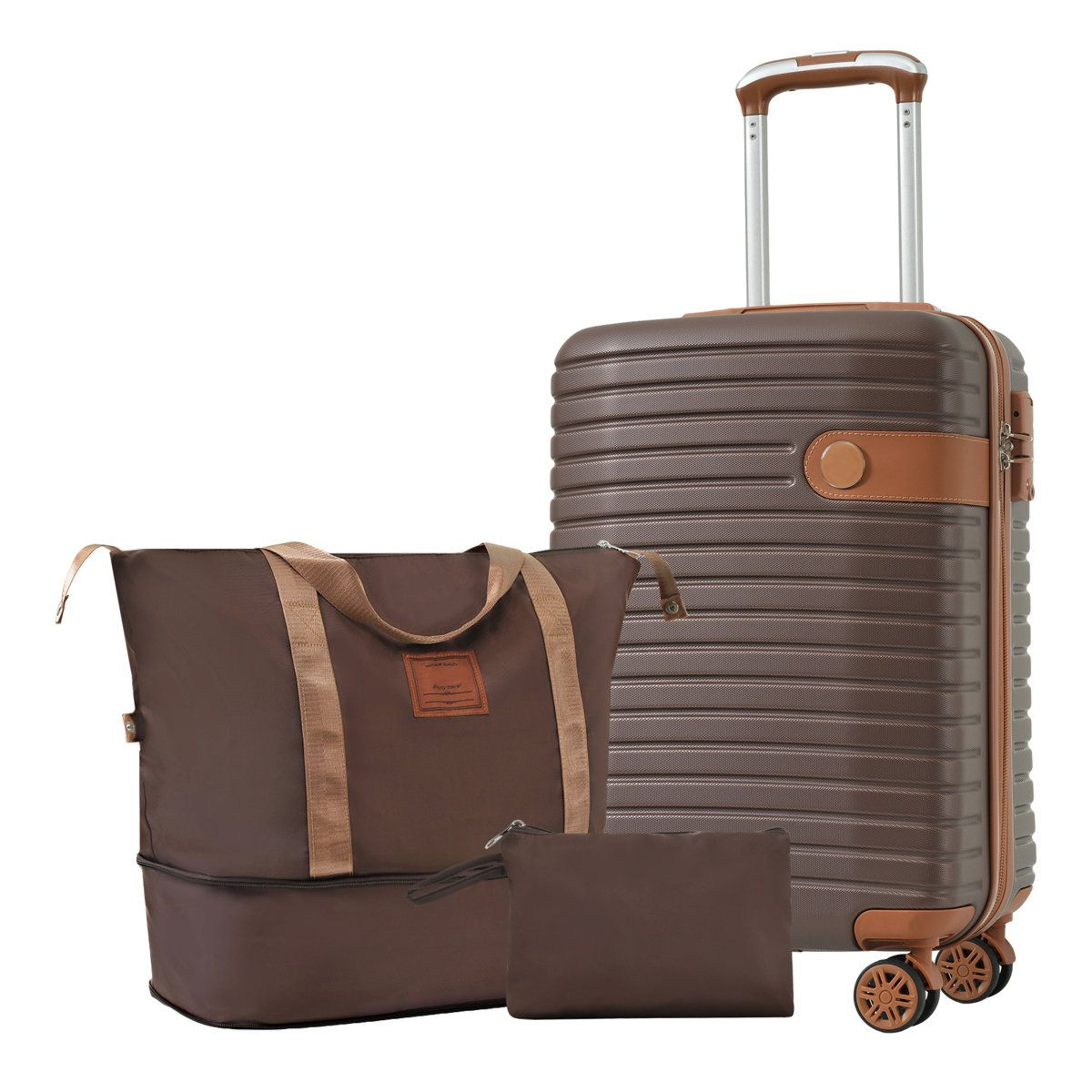 3 Piece CarryOn Luggage Set With Lightweight ABS Hardshell Suitcase And Wheels 17