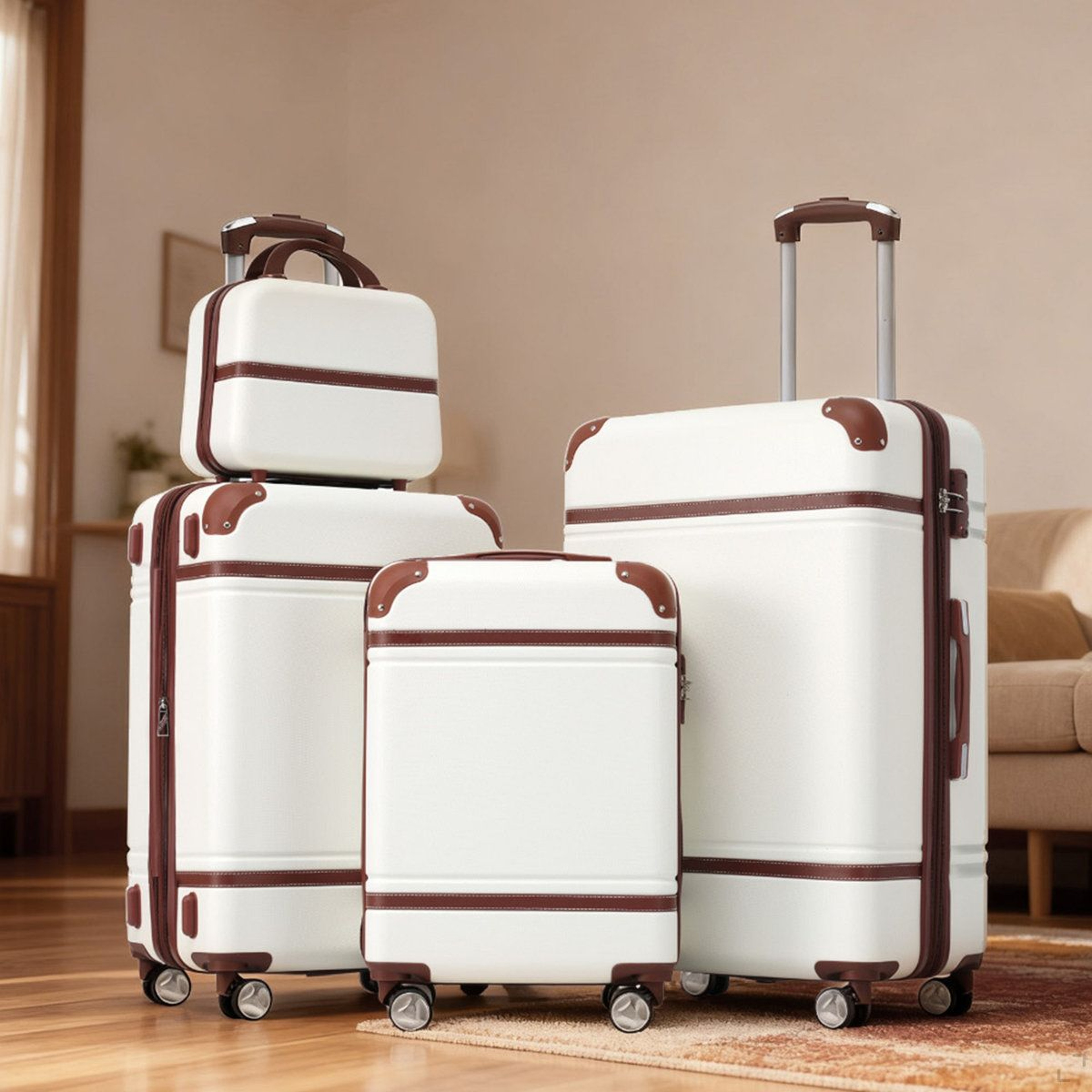 4 Piece Hardshell Luggage Set With TSA Locks 360 Spinner Wheels And Cosmetic Case 2