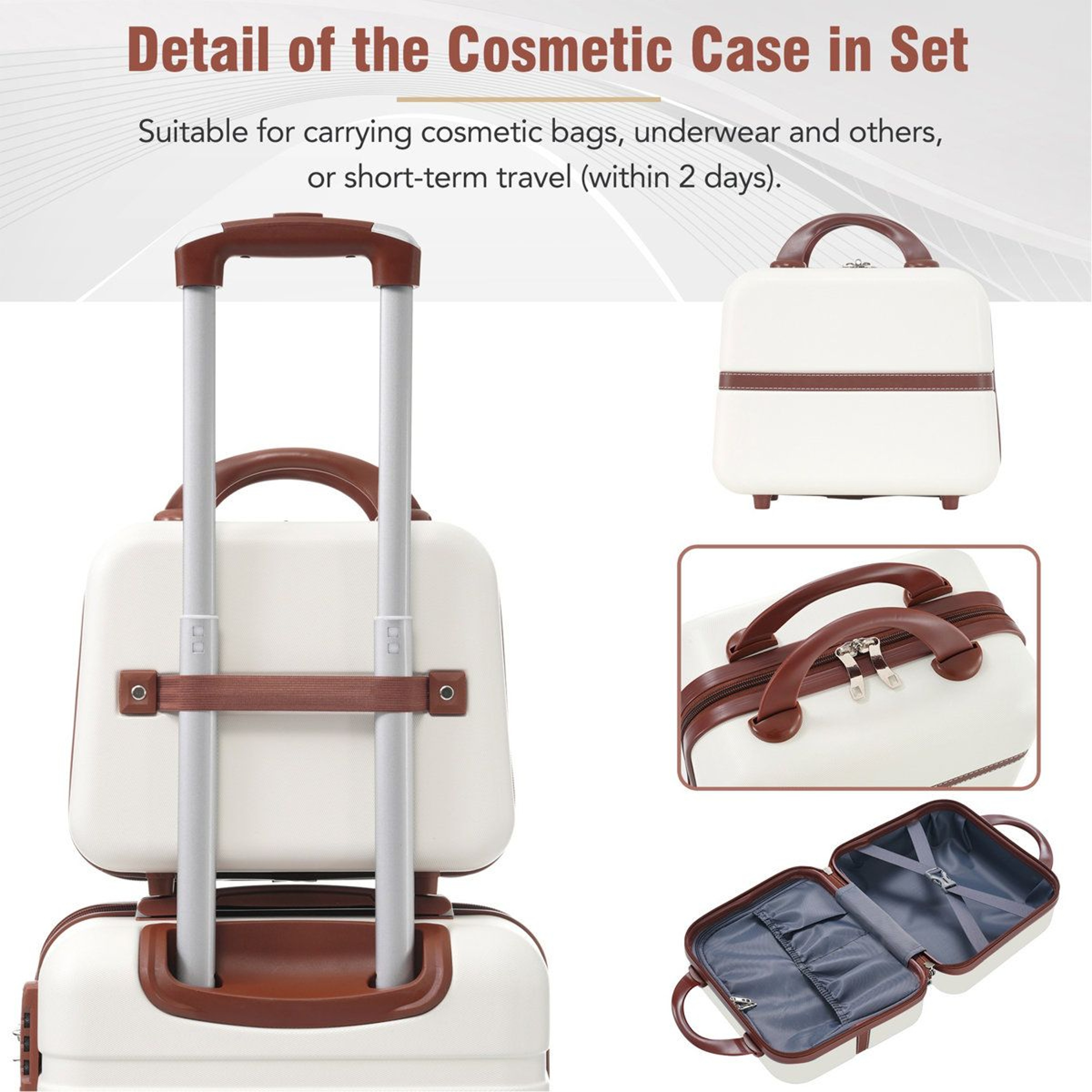 4 Piece Hardshell Luggage Set With TSA Locks 360 Spinner Wheels And Cosmetic Case 6