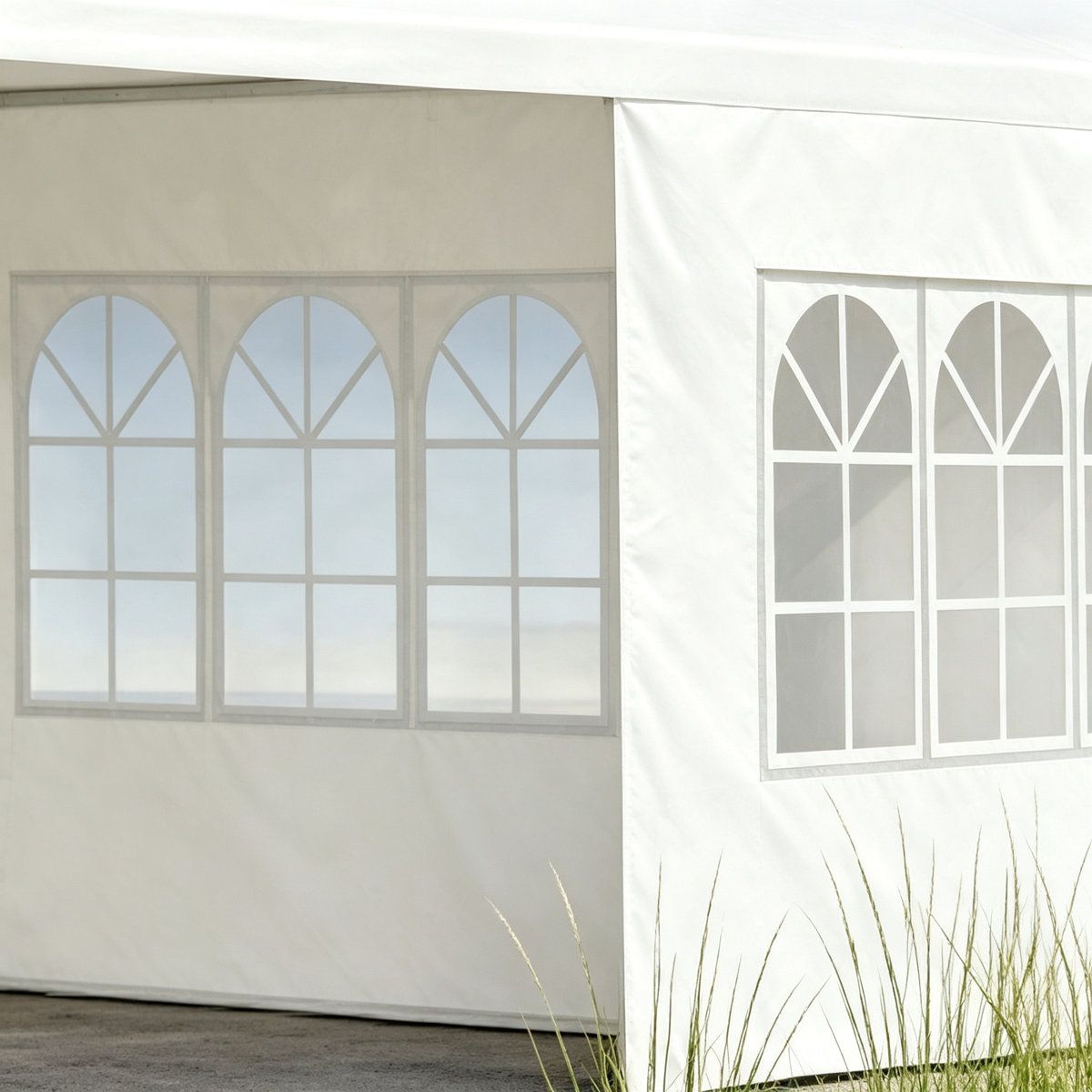 Outdoor Rectangular Party Tent With Metal Frame And Fabric Roof 5