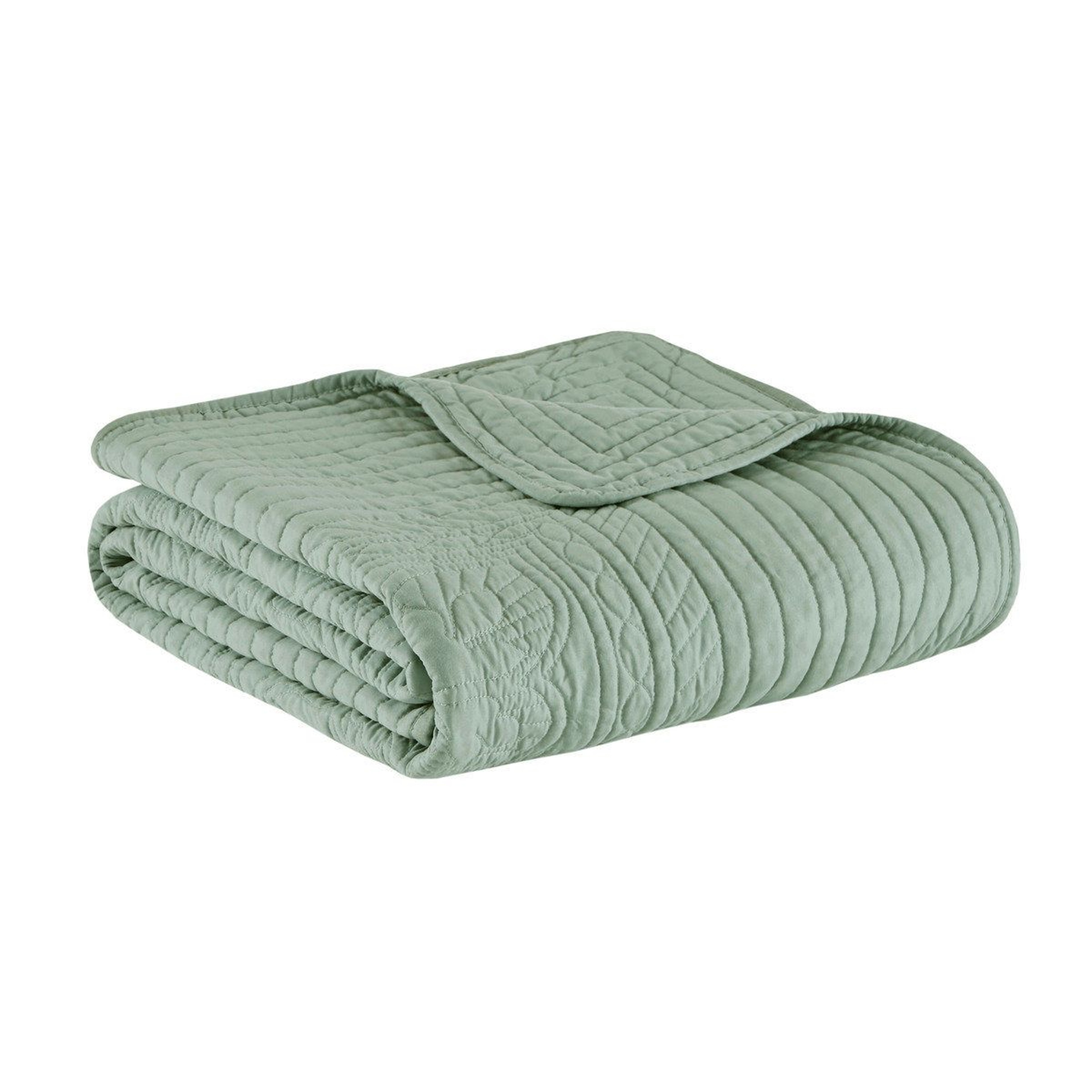 Oversized Quilted Throw Blanket With Scalloped Edges 60 X 72 Inches 0