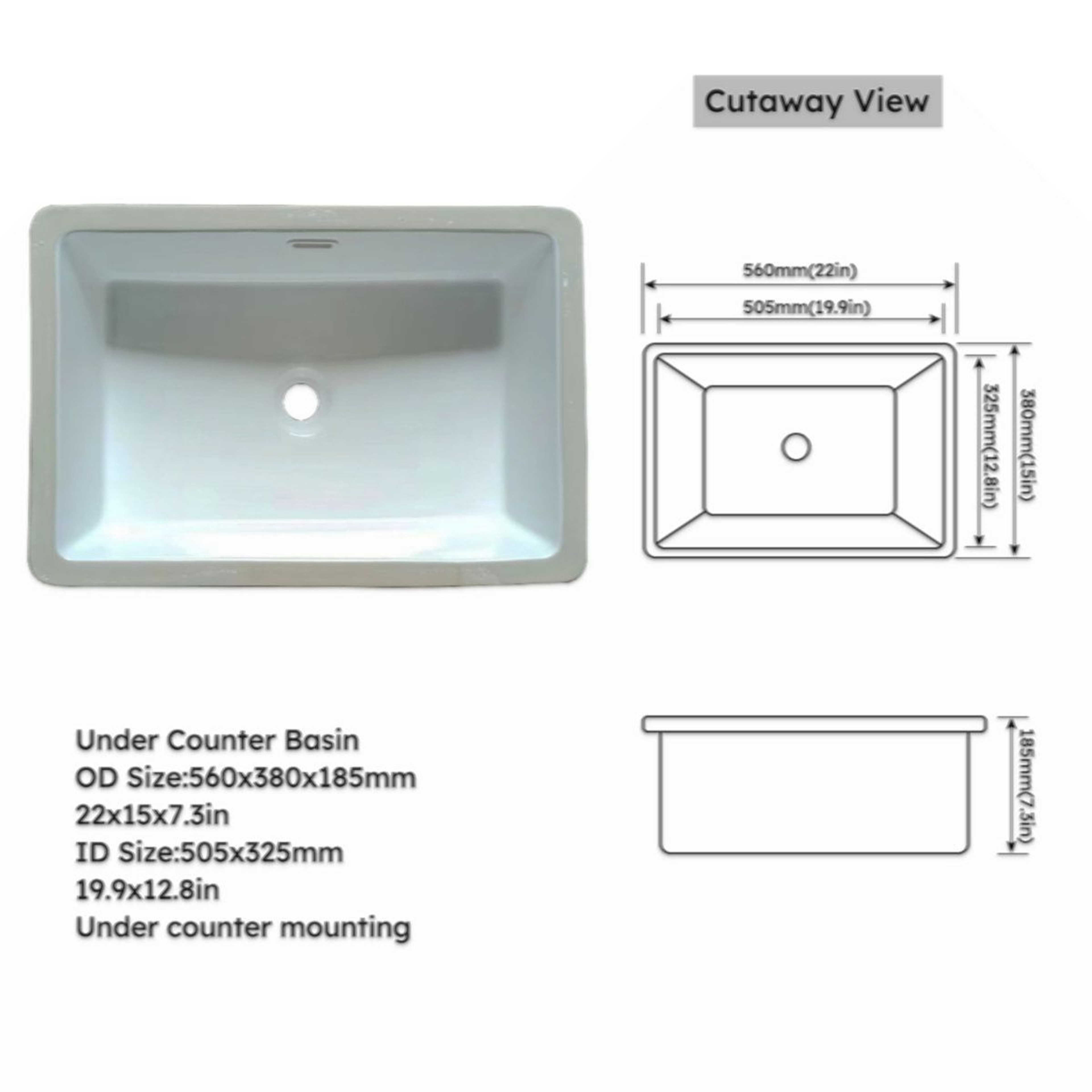43Inch Marble Bathroom Vanity Top With Rectangular Undermount Sink And Backsplash 8