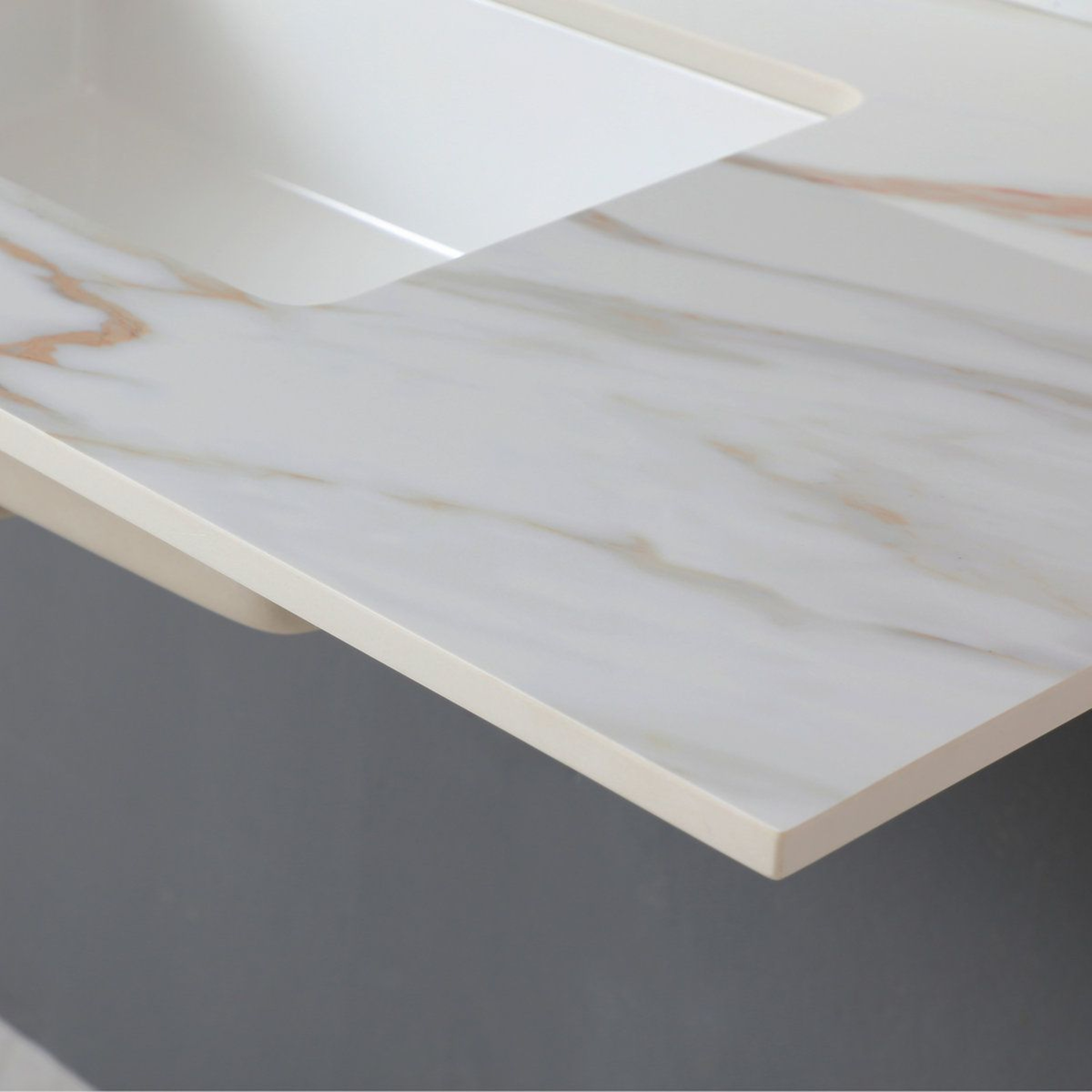 43Inch Marble Bathroom Vanity Top With Rectangular Undermount Sink And Backsplash 7