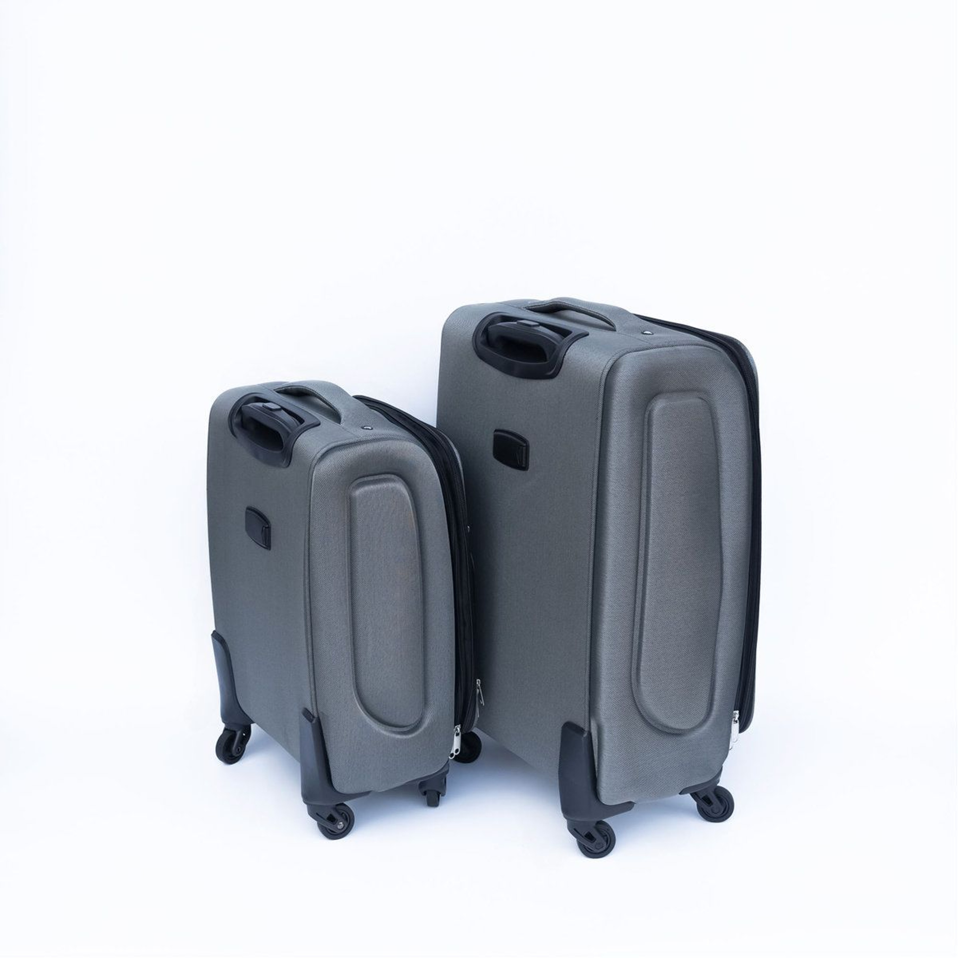 Gray TwoPiece Rolling Suitcase Set With Universal Wheels And Storage 5