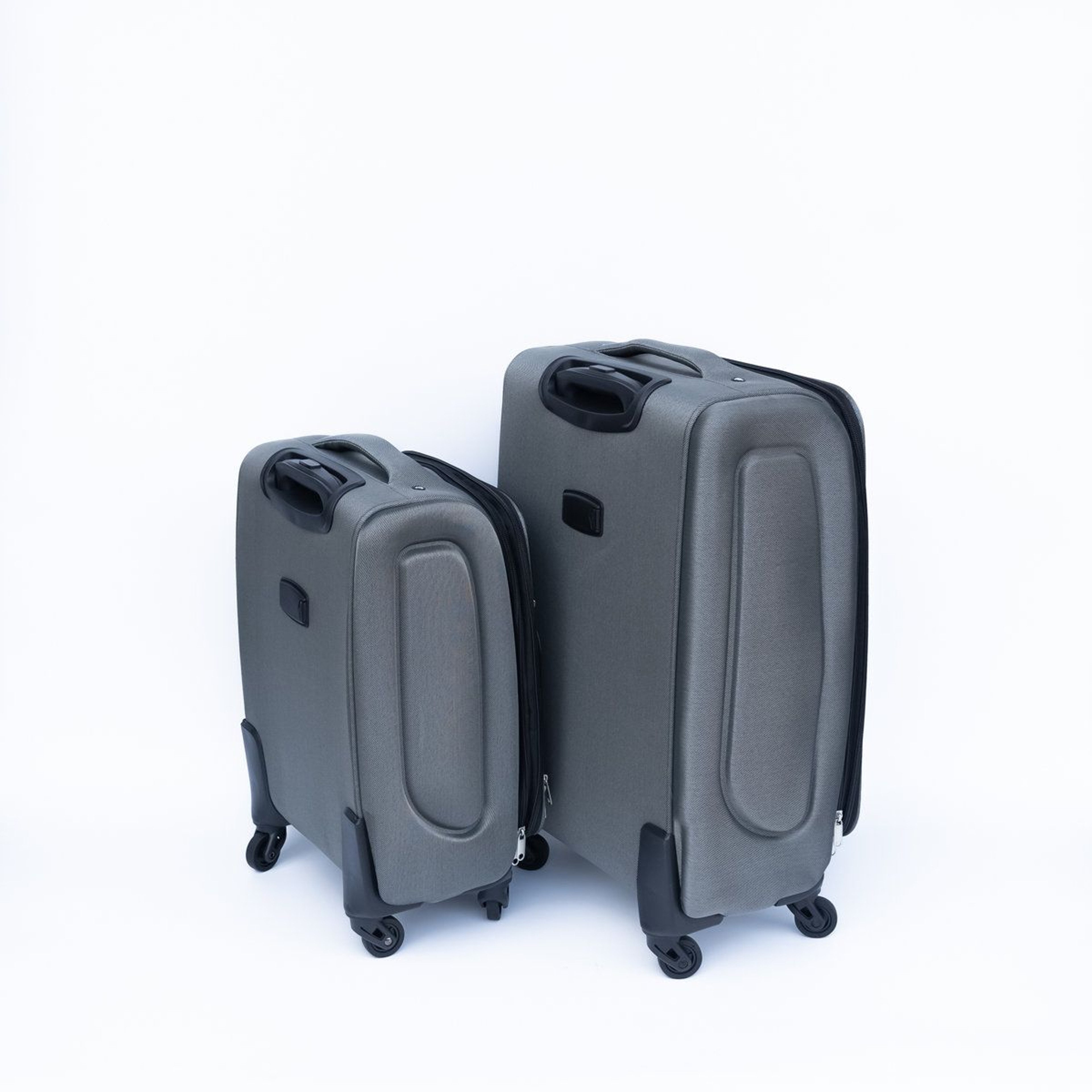 Gray TwoPiece Rolling Suitcase Set With Universal Wheels And Storage 6