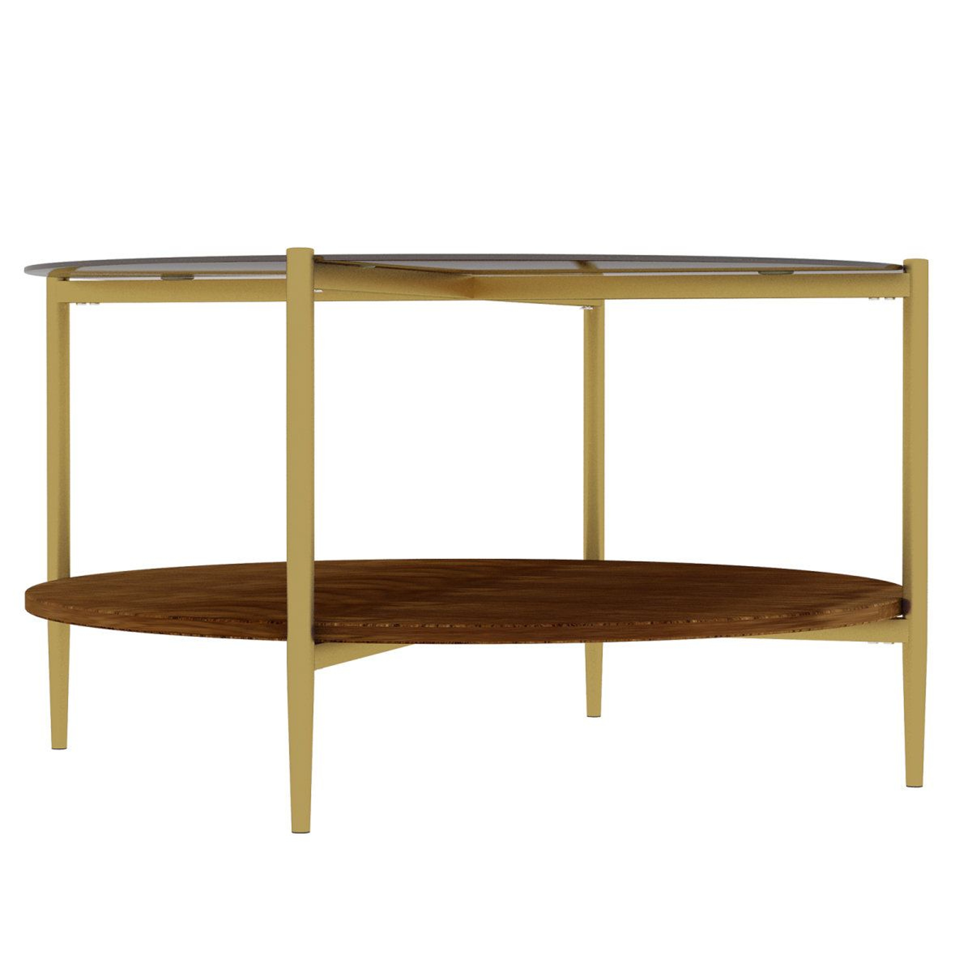 Modern Round Gold Coffee Table With MDF Top And FourLeg Base 5