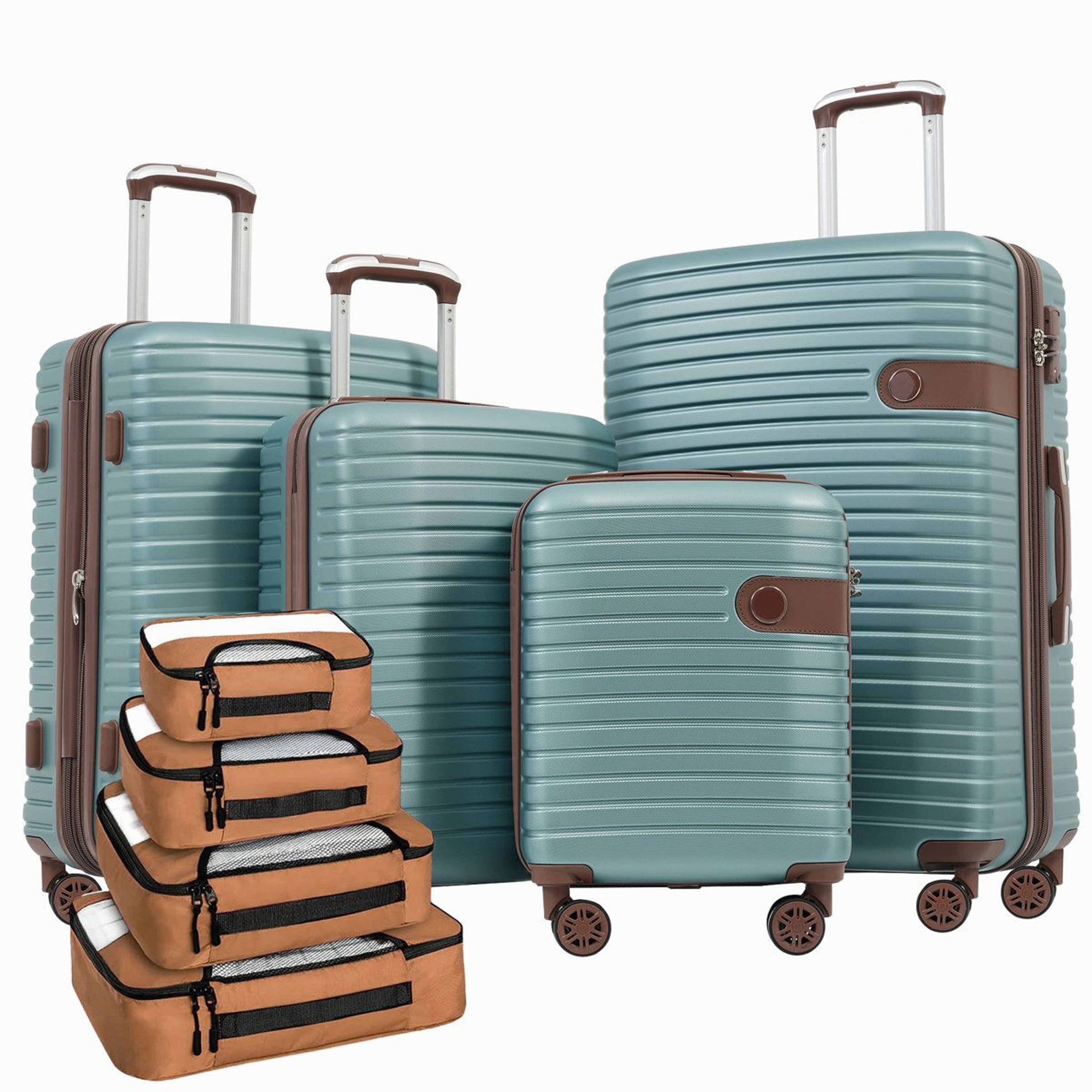 4Piece Hardshell Luggage Set With Spinner Wheels TSA Lock And Packing Cubes 0
