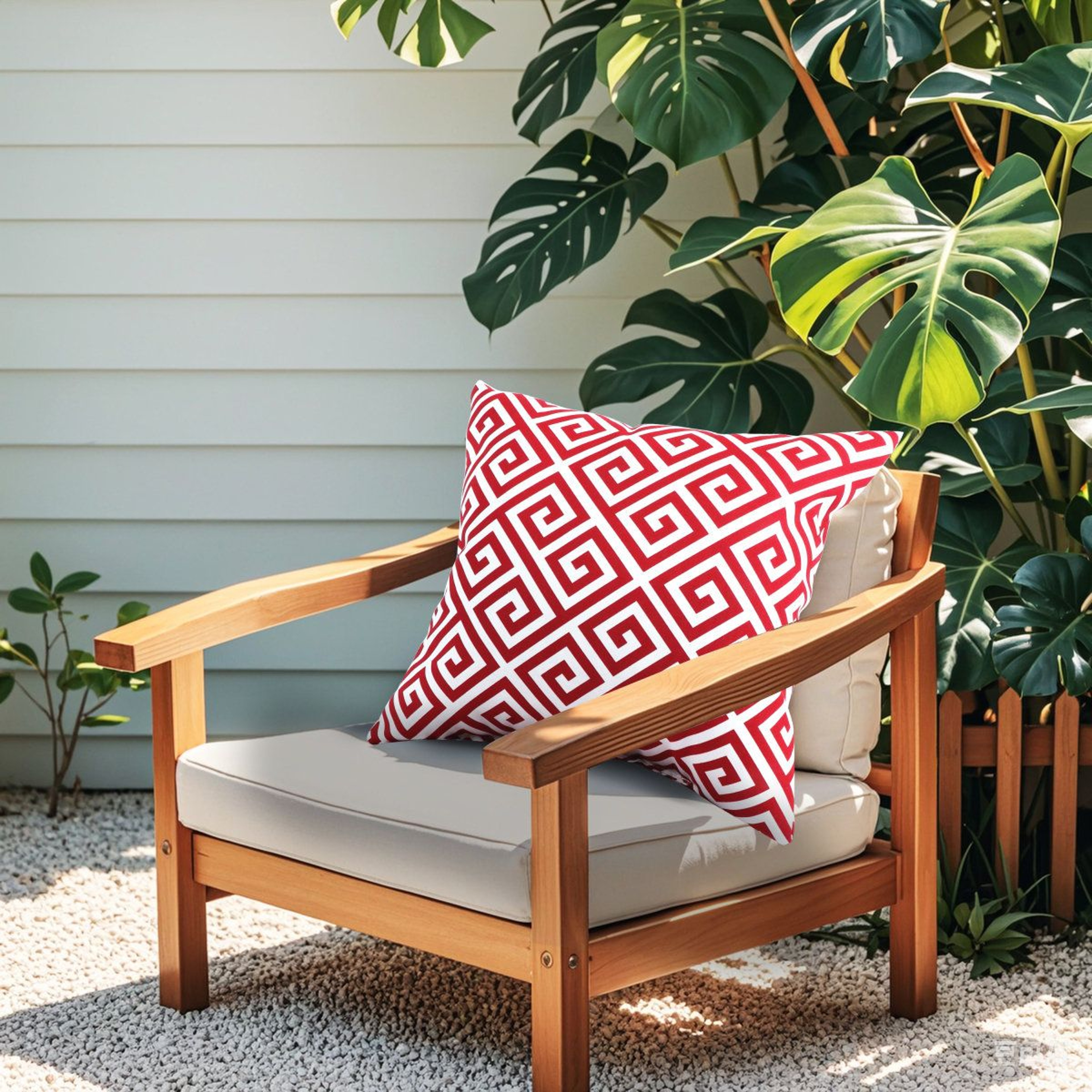2 Pack Outdoor Throw Pillows 18 X 18 Inch WaterResistant Red Patio Cushions 2