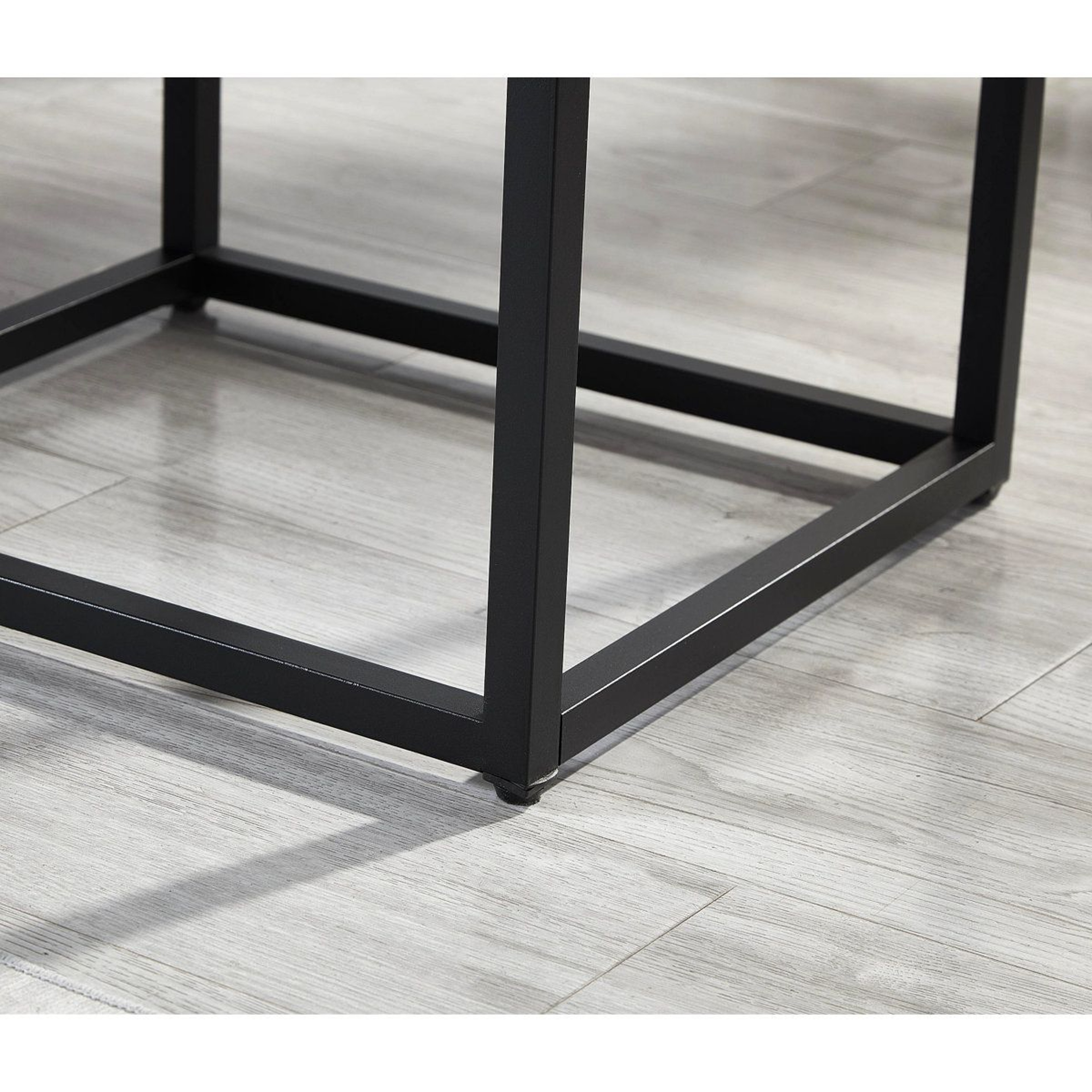 Contemporary Storage End Table With Drawer And Black Metal Base 6