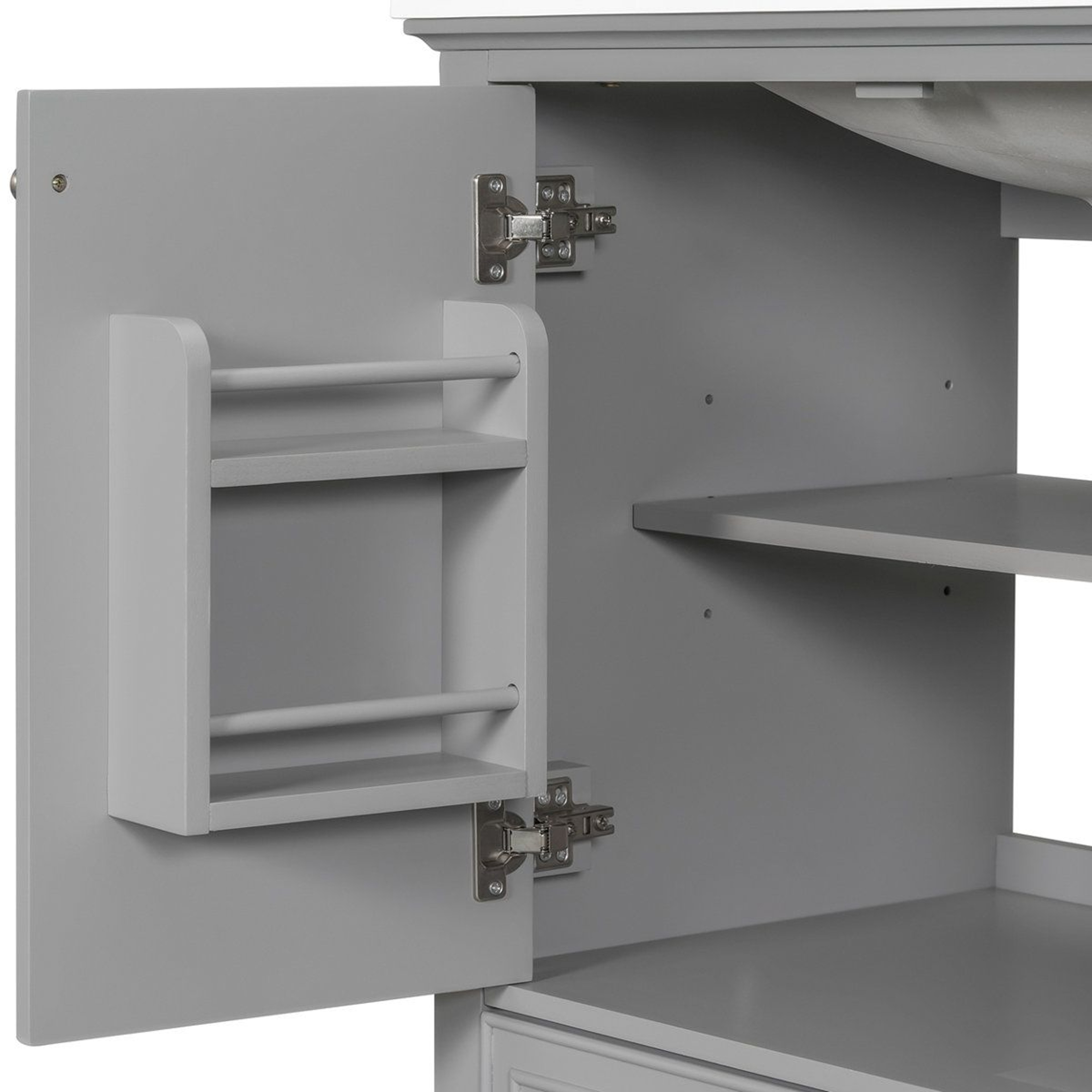 30Inch Bathroom Vanity With Ceramic Sink And Wood Storage Cabinet 4