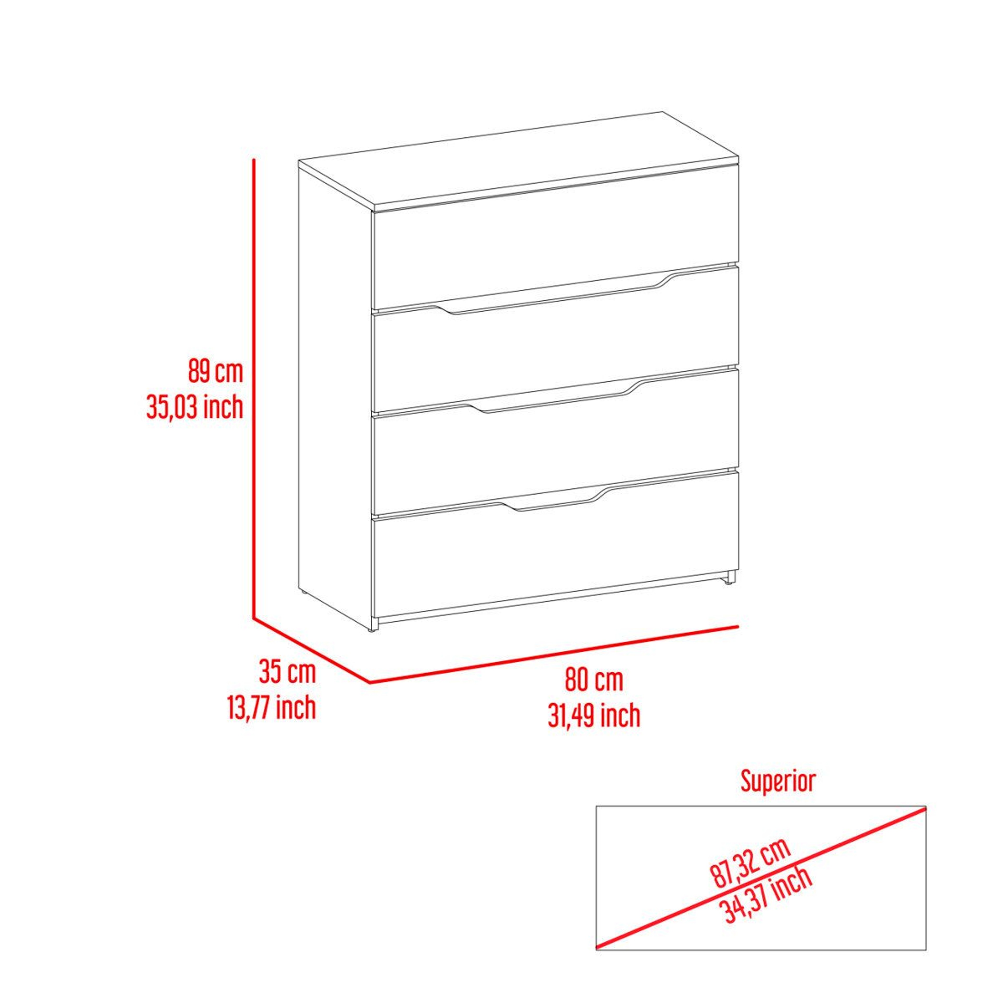 Modern Accent Chest With Four Storage Drawers And Manufactured Wood Construction 11