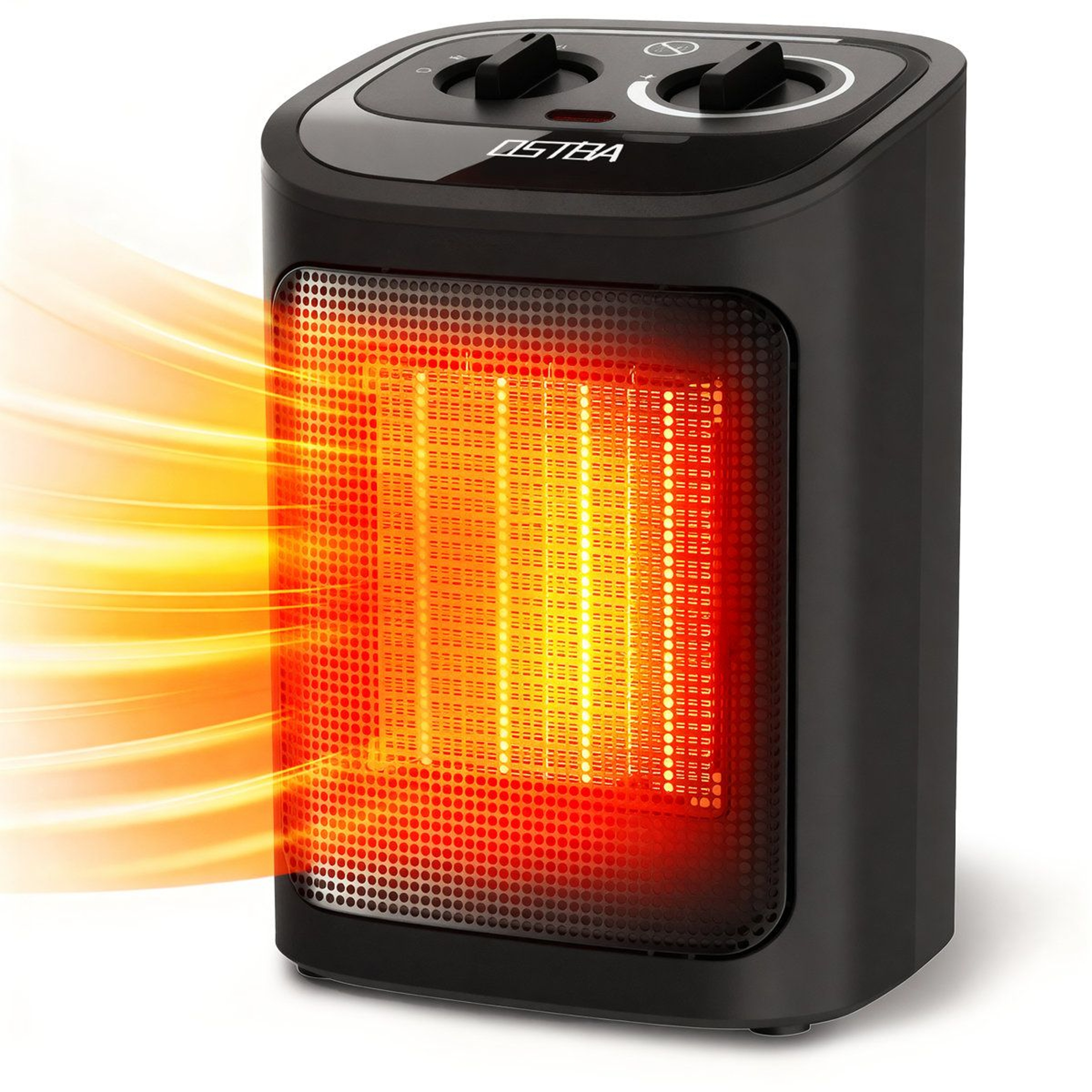1500W Portable Ceramic Space Heater With Adjustable Thermostat And Rotary Controls 0