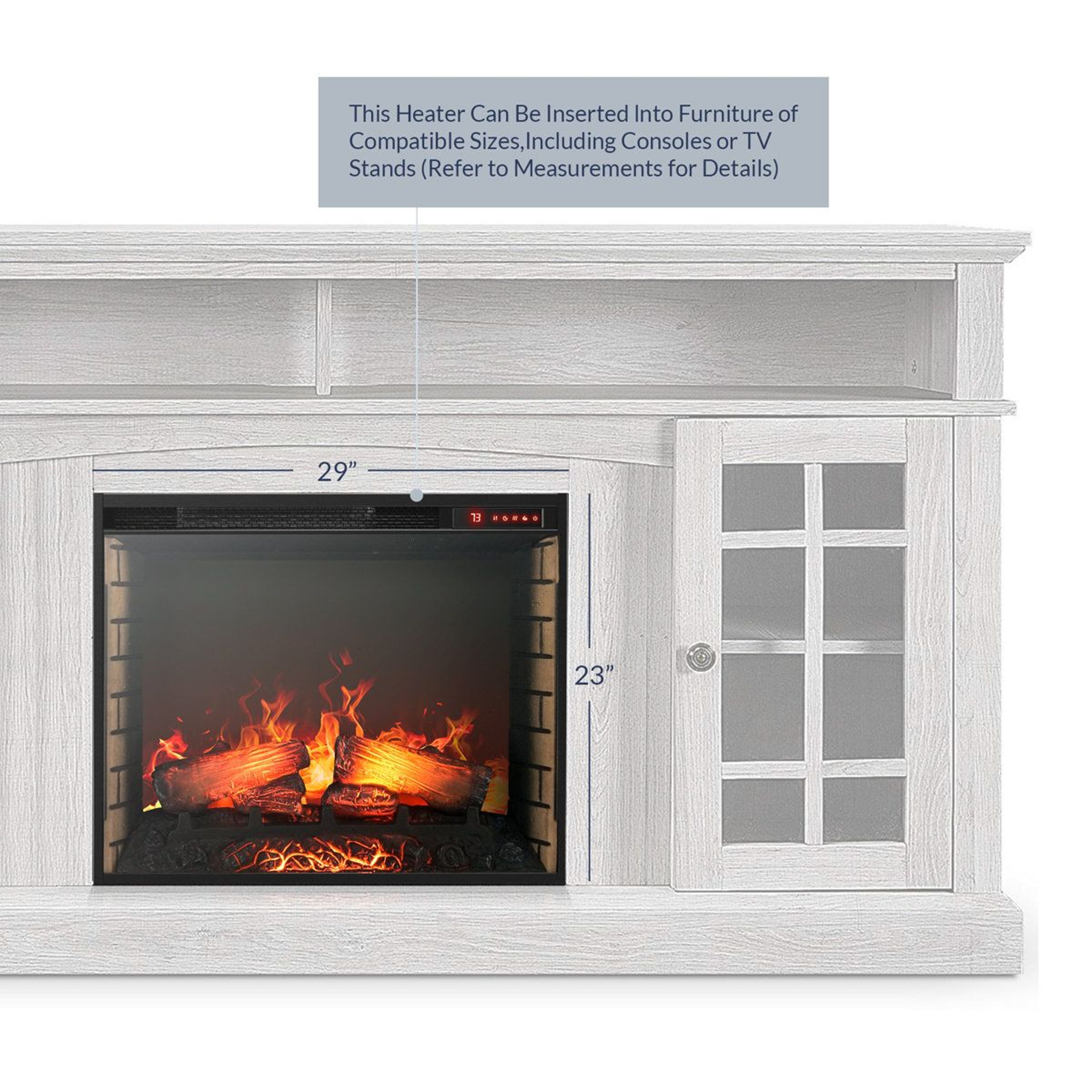 Electric Fireplace Heater With 1500W Heating And Adjustable Timer 3