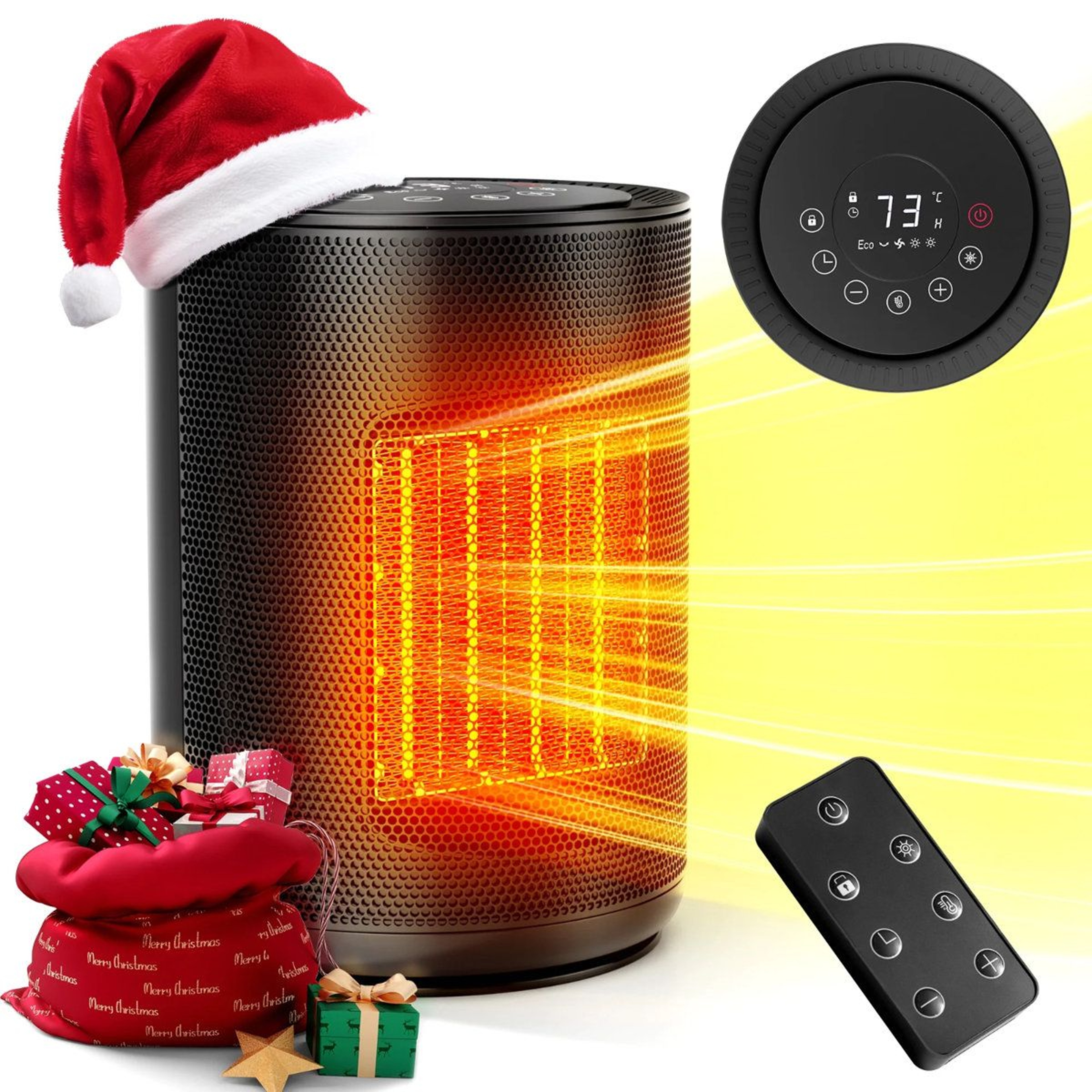Portable Electric Space Heater With Remote Control Thermostat And 24Hour Timer 8