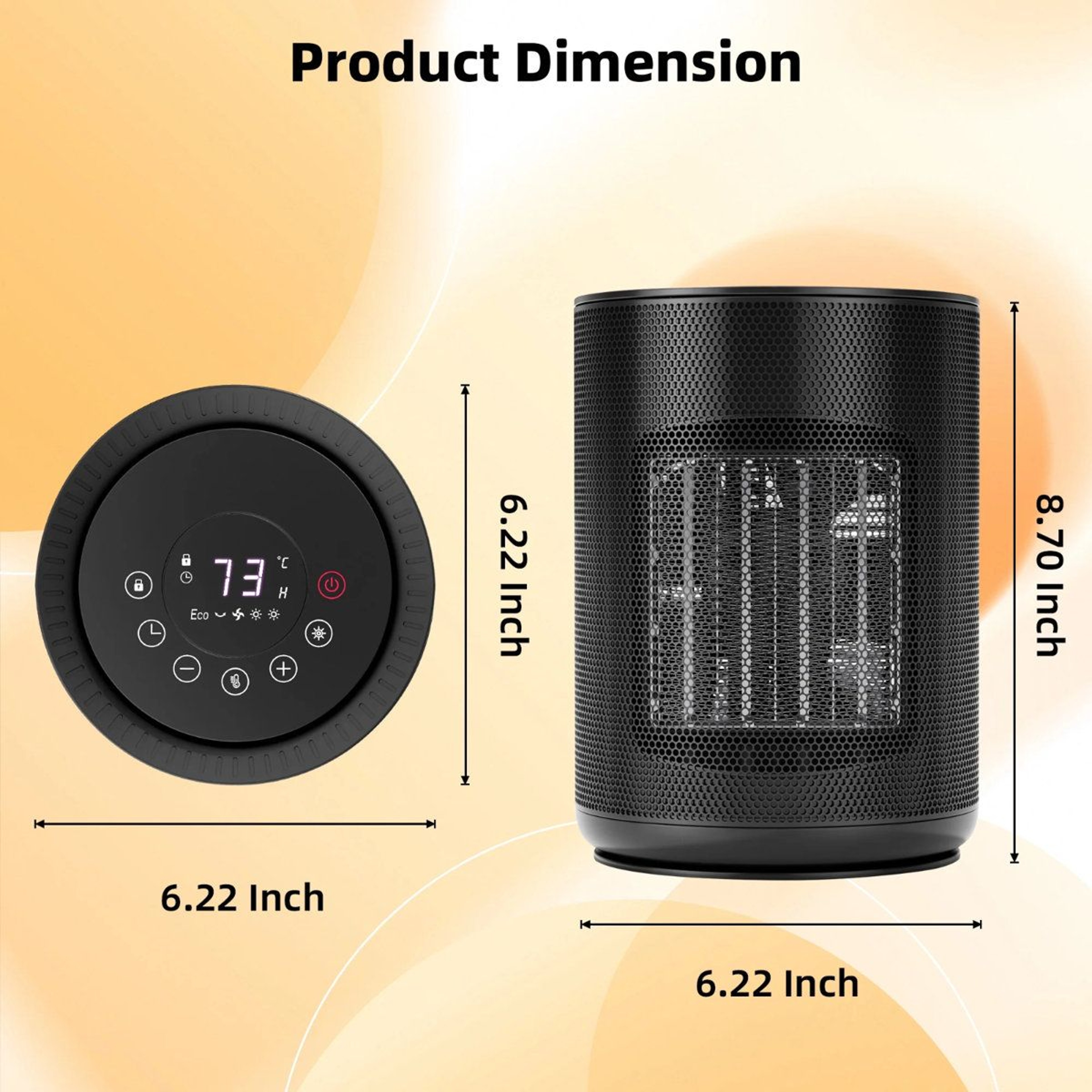 Portable Electric Space Heater With Remote Control Thermostat And 24Hour Timer 2