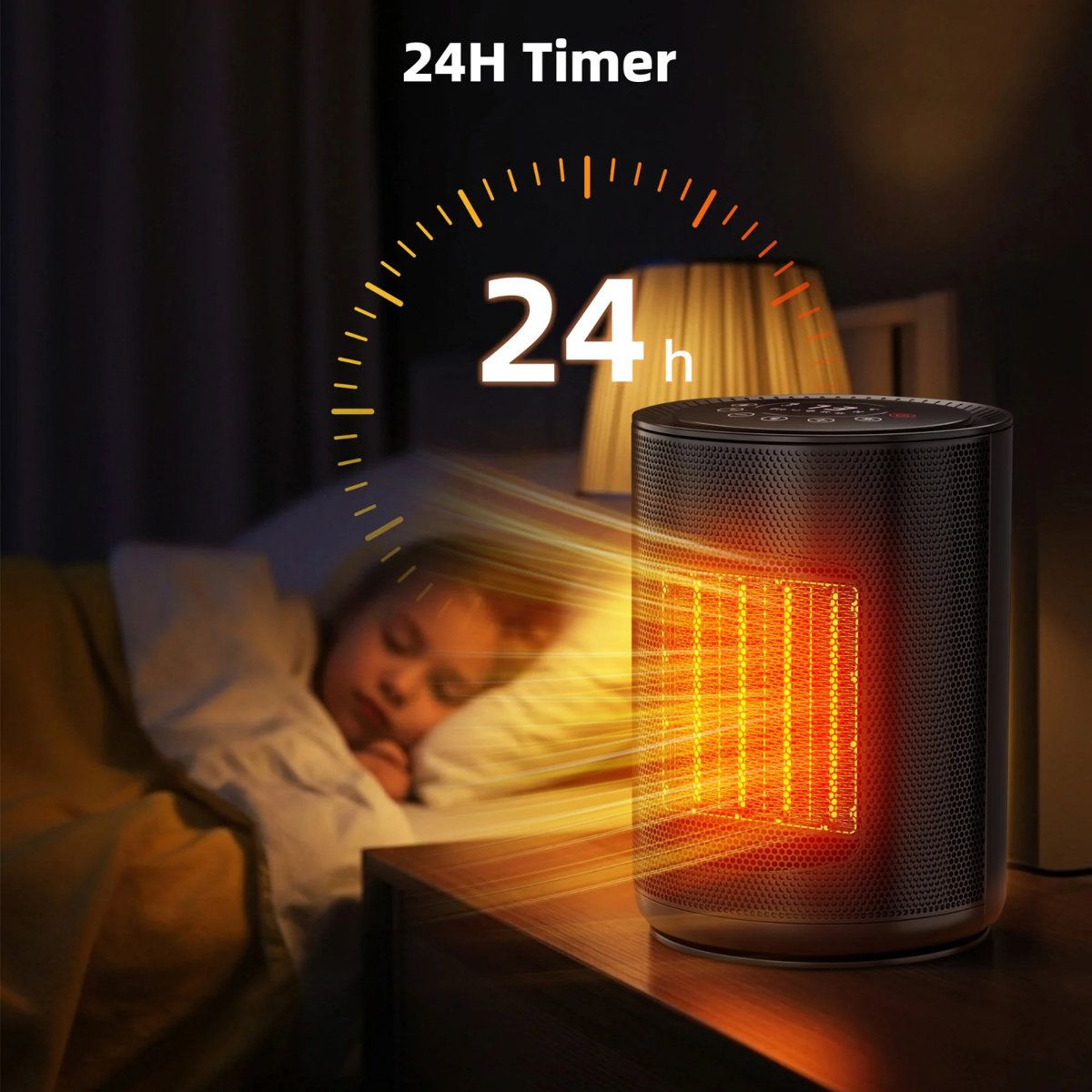 Portable Electric Space Heater With Remote Control Thermostat And 24Hour Timer 6