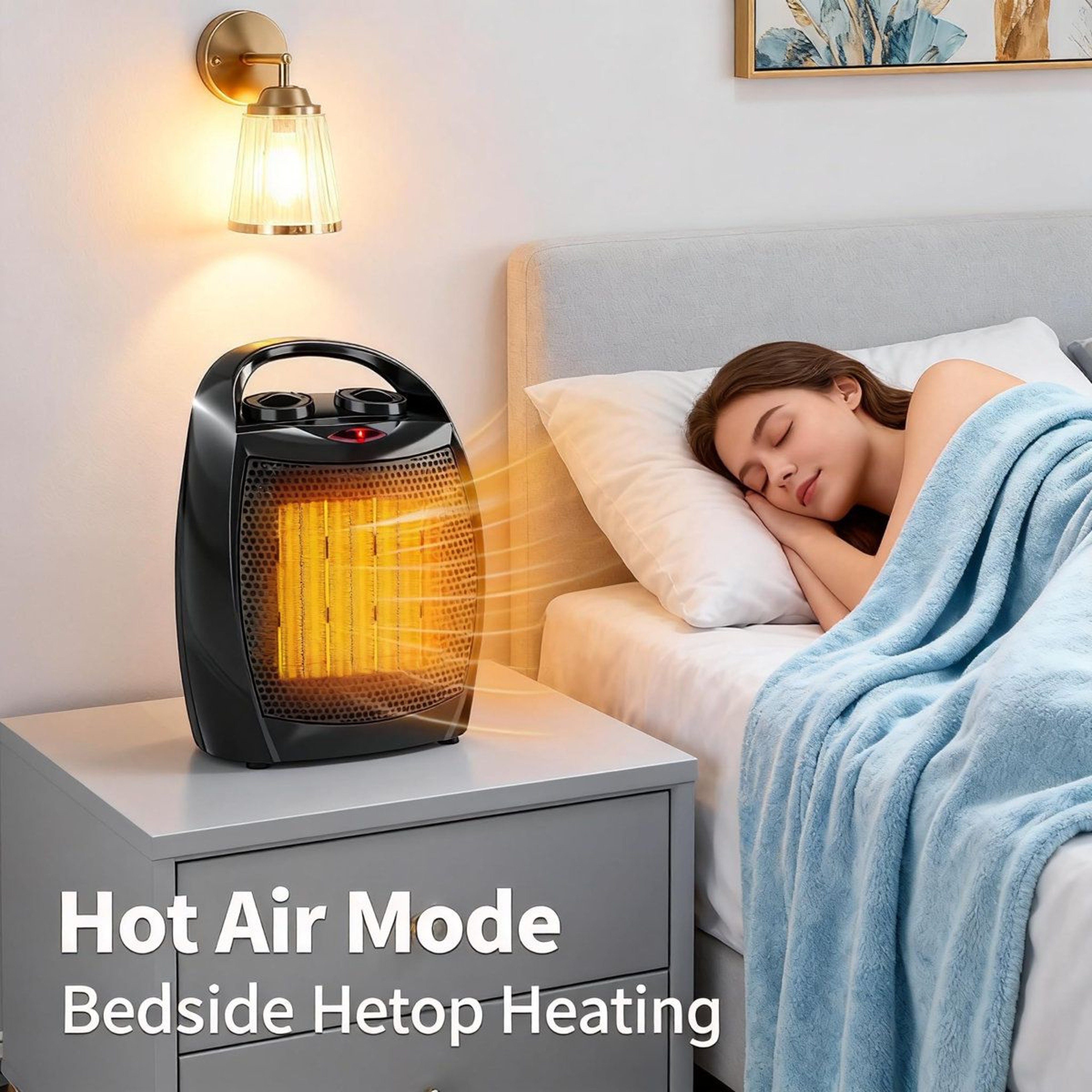 1500W Portable Ceramic Space Heater With Adjustable Thermostat And Cooling Fan 5