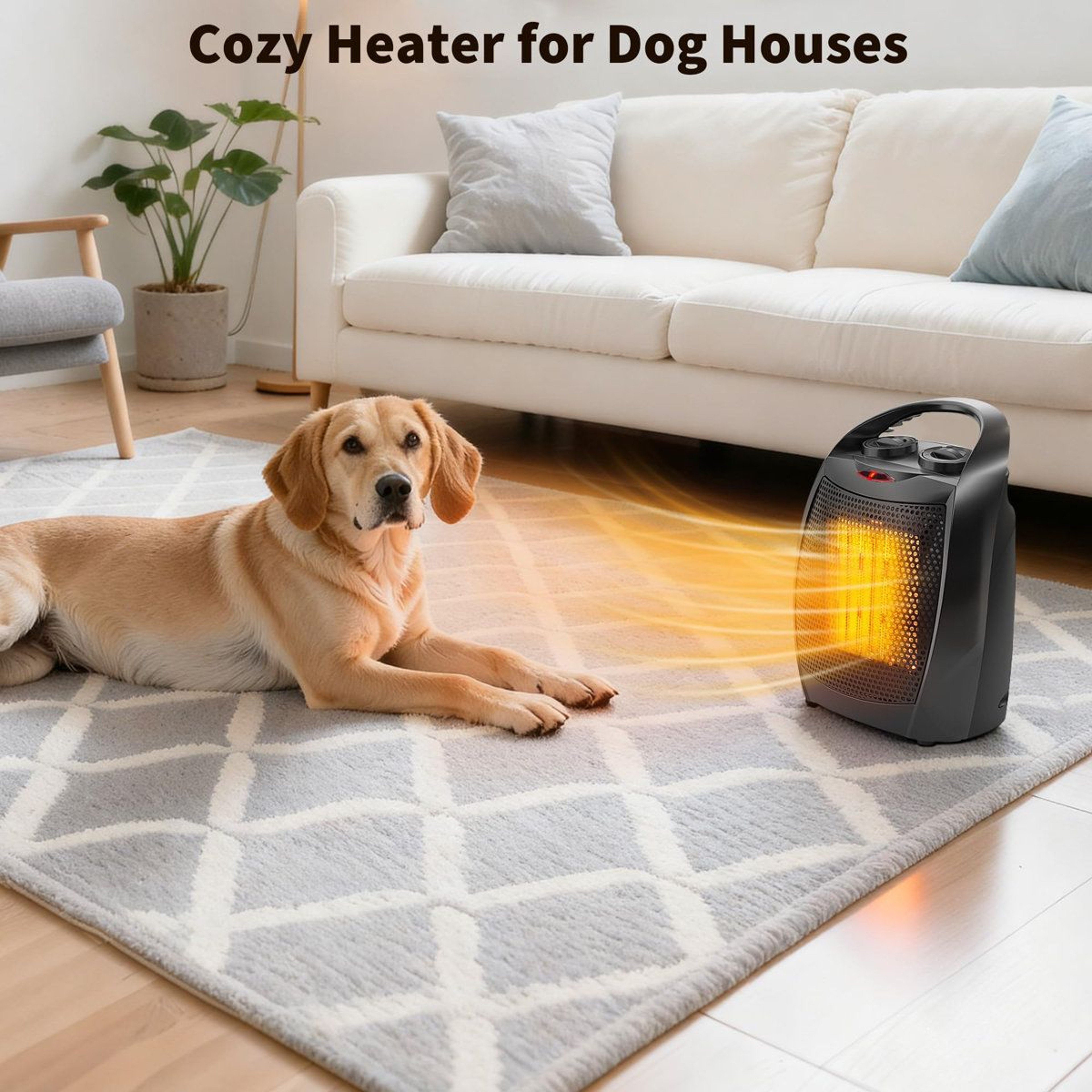 1500W Portable Ceramic Space Heater With Adjustable Thermostat And Cooling Fan 9